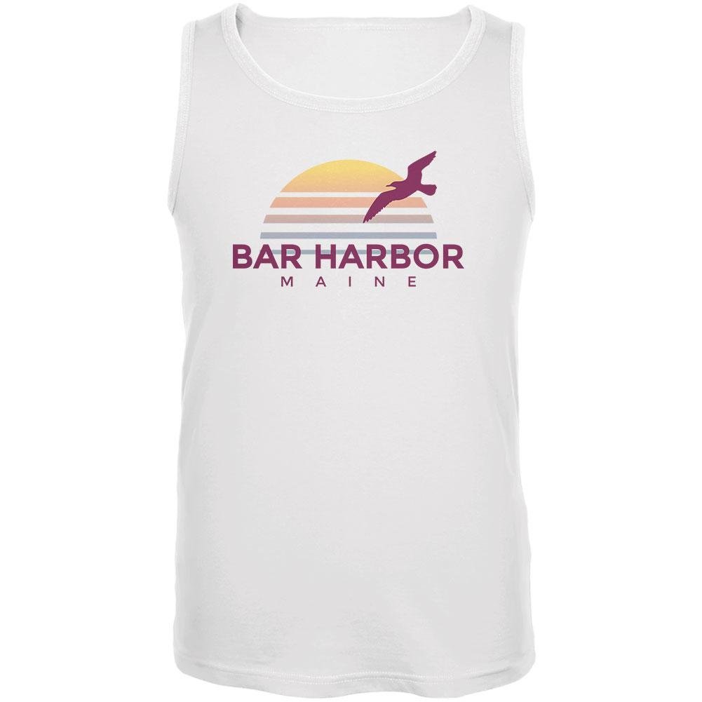 Beach Sun Bar Harbor Maine Men's Tank Top - White, Large - Perfect for Summer Outings & Casual Wear