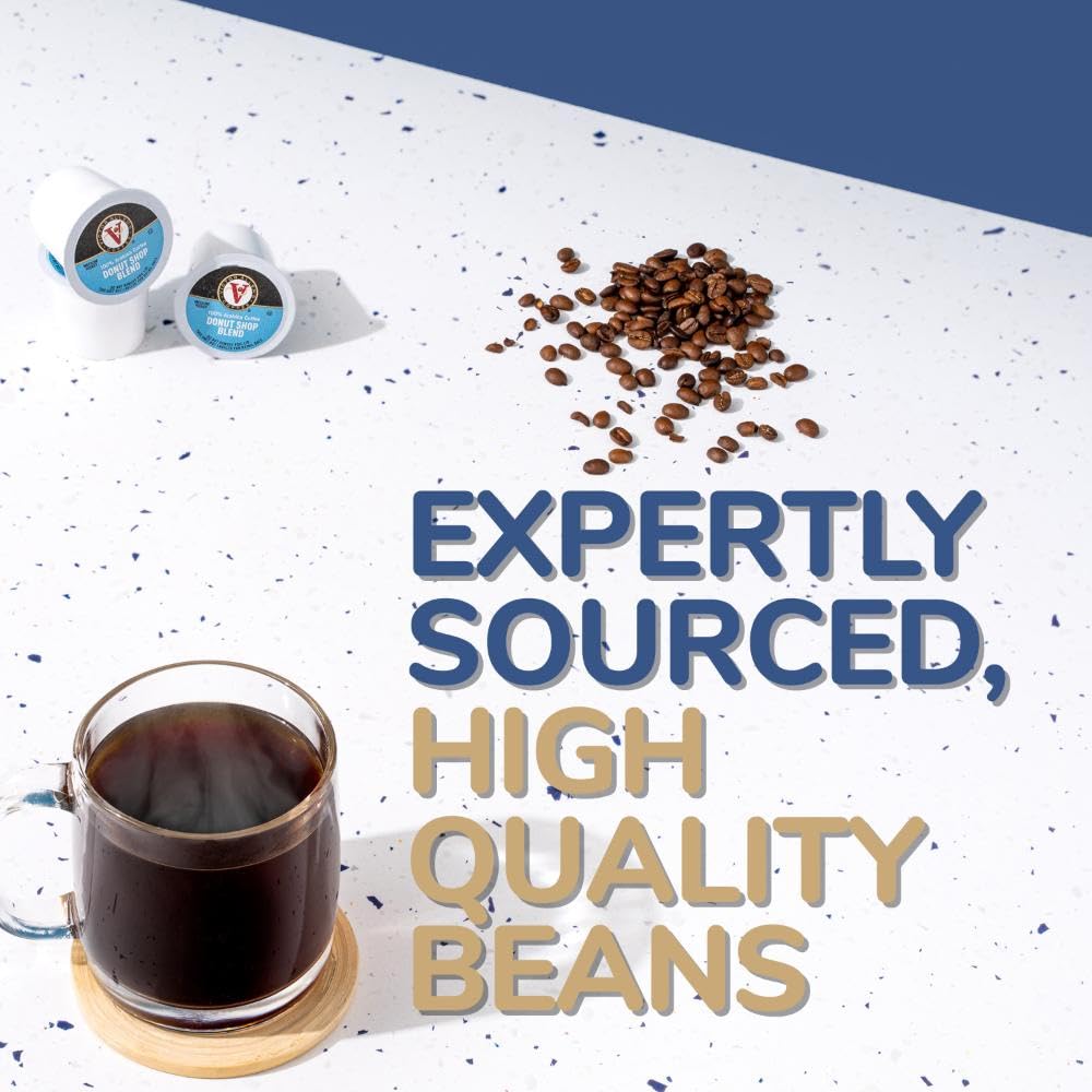 Victor Allen's Decaf Donut Shop Blend Medium Roast Coffee Pods - 200 Count K-Cup Compatible with Keurig Brewers | Perfect for Home, Office & Entertaining