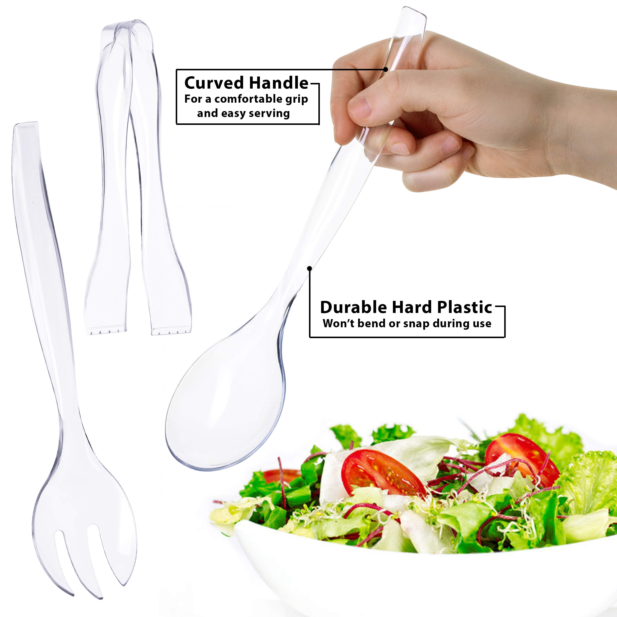 12-Piece Heavy Duty Disposable Plastic Serving Utensils Set - 4x10