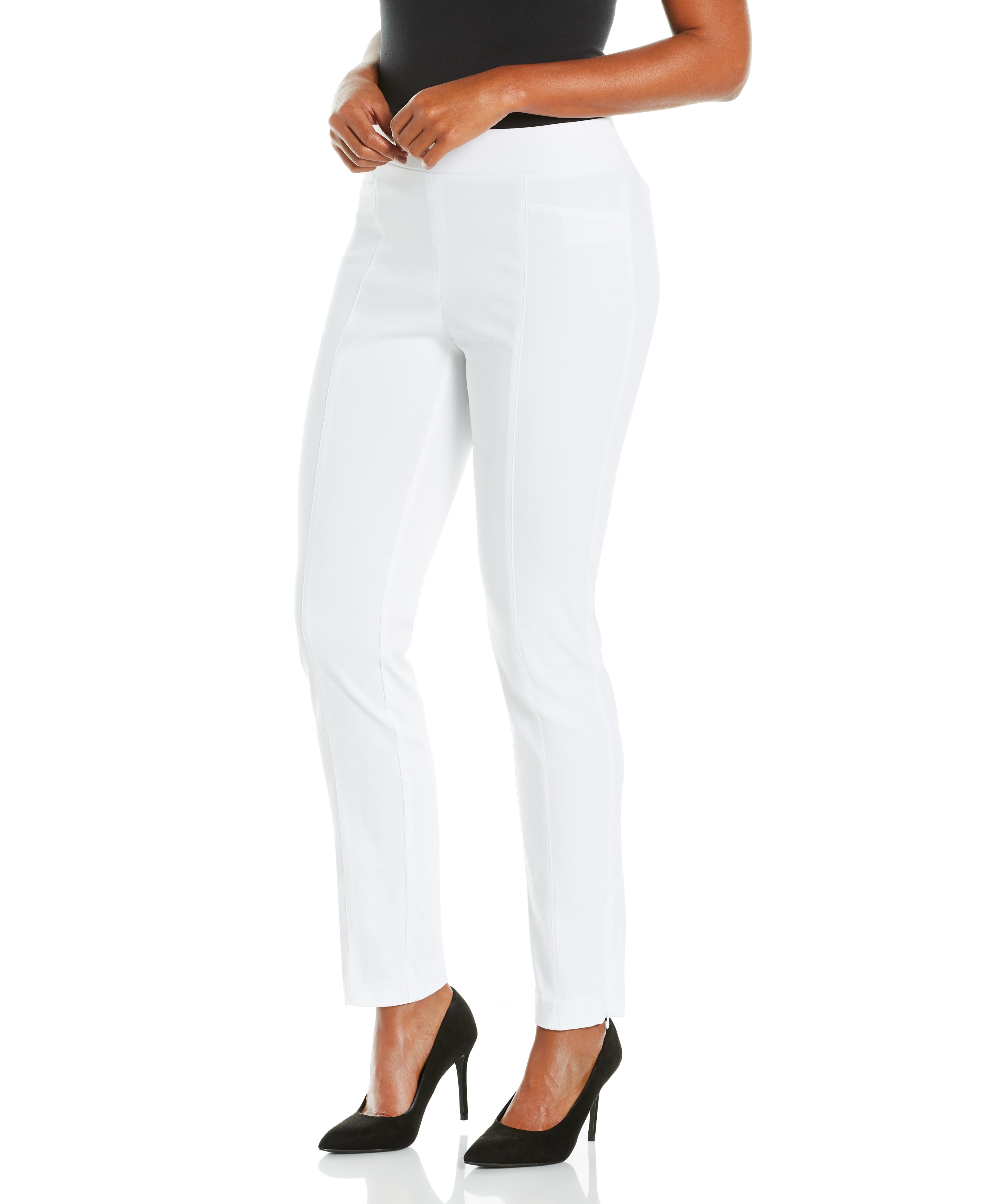 Petite Stretch Slim Leg Front Seam Pants for Women - Comfort Fit & Flattering Silhouette | Perfect for Office Wear & Casual Outfits
