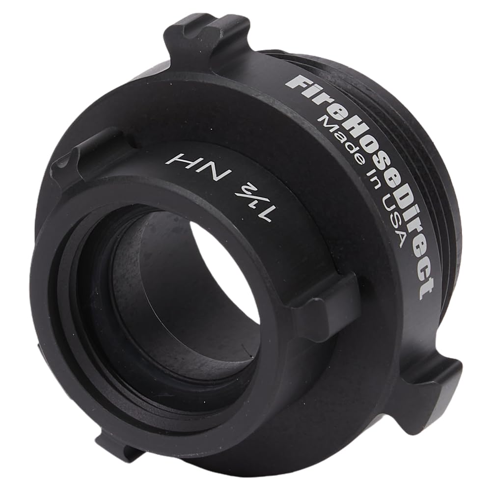 1-1/2 Inch Female NH Swivel to 2-1/2 Inch Male NH Fire Hose Adapter - Aluminum Alloy Construction for Firefighting, Industrial & Emergency Water Transfer Scenarios