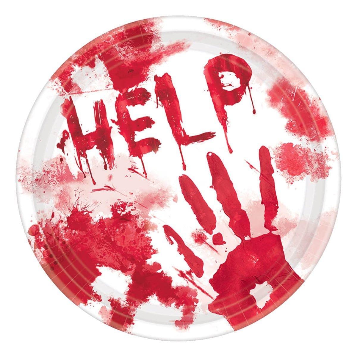 Bloody Good Time 7 Inch Paper Plates - Pack of 18 | Halloween Party Supplies, BBQ Disposable Plates for Spooky Decorations & Outdoor Dining