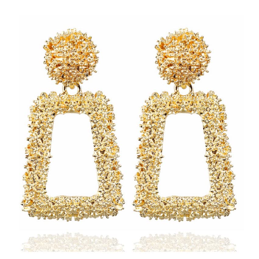 Elegant Gold Dangle Earrings for Women - 14K Gold Plated Hoop Earrings, Trendy Party & Wedding Jewelry Gift