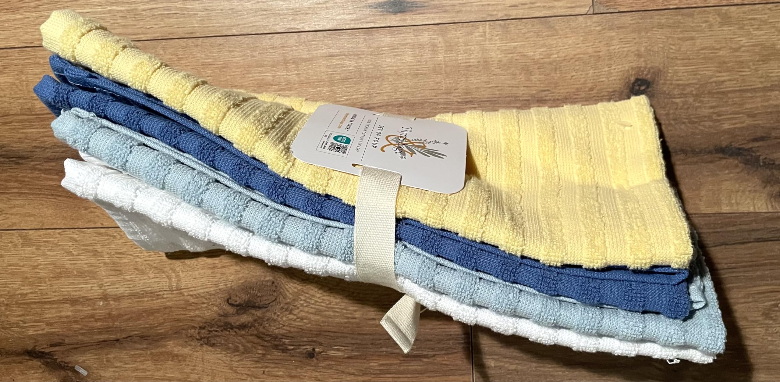 4-Pack Ultra Absorbent Turkish Cotton Kitchen Towels Set | 16