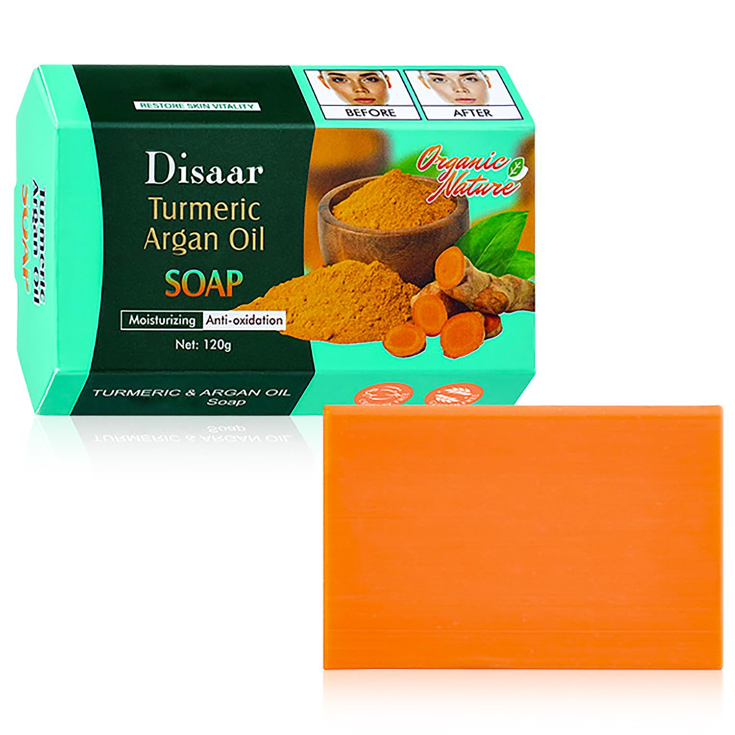 Turmeric Argan Oil Soap - Moisturizing & Skin Repair for Face & Body - 120g