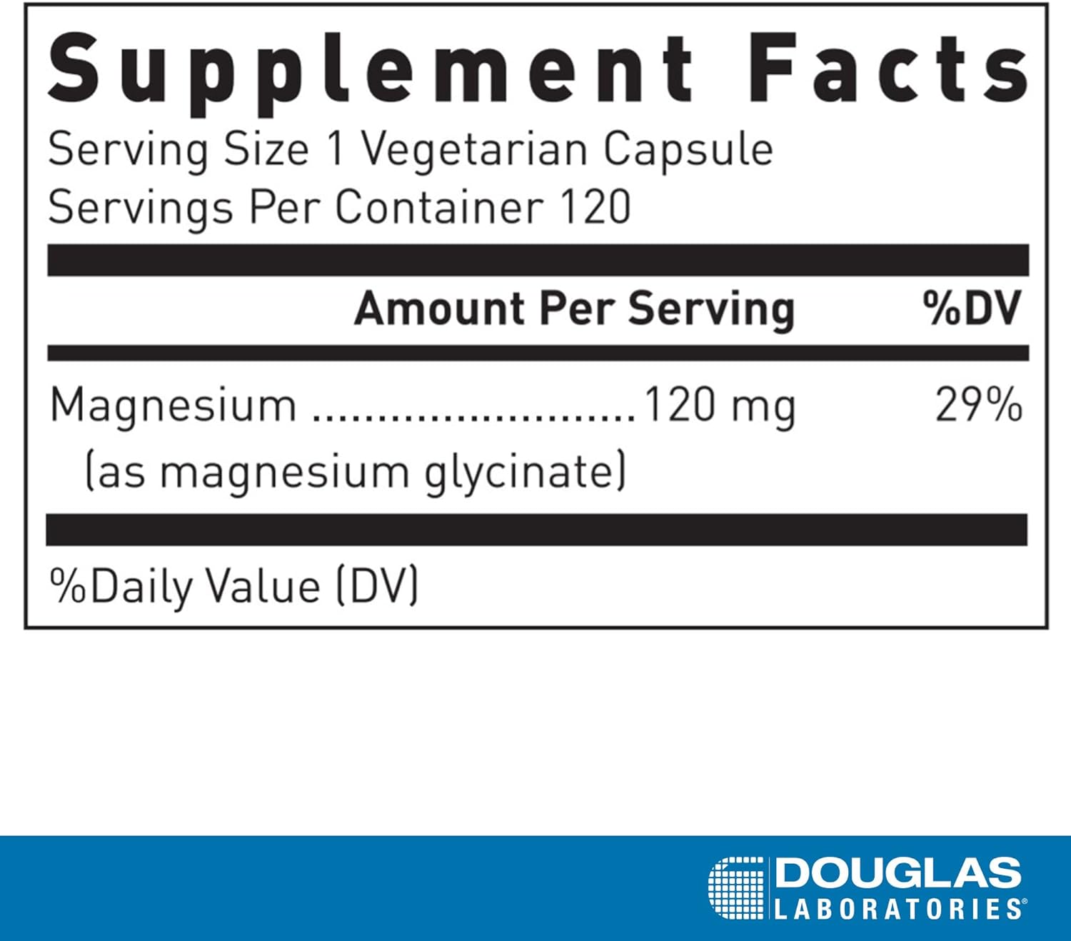 Douglas Labs Magnesium Glycinate Supplement - 120 Capsules for Stress Relief, Sleep Support & Muscle Relaxation - Vegan, Non-GMO - Perfect for Athletes & Busy Professionals