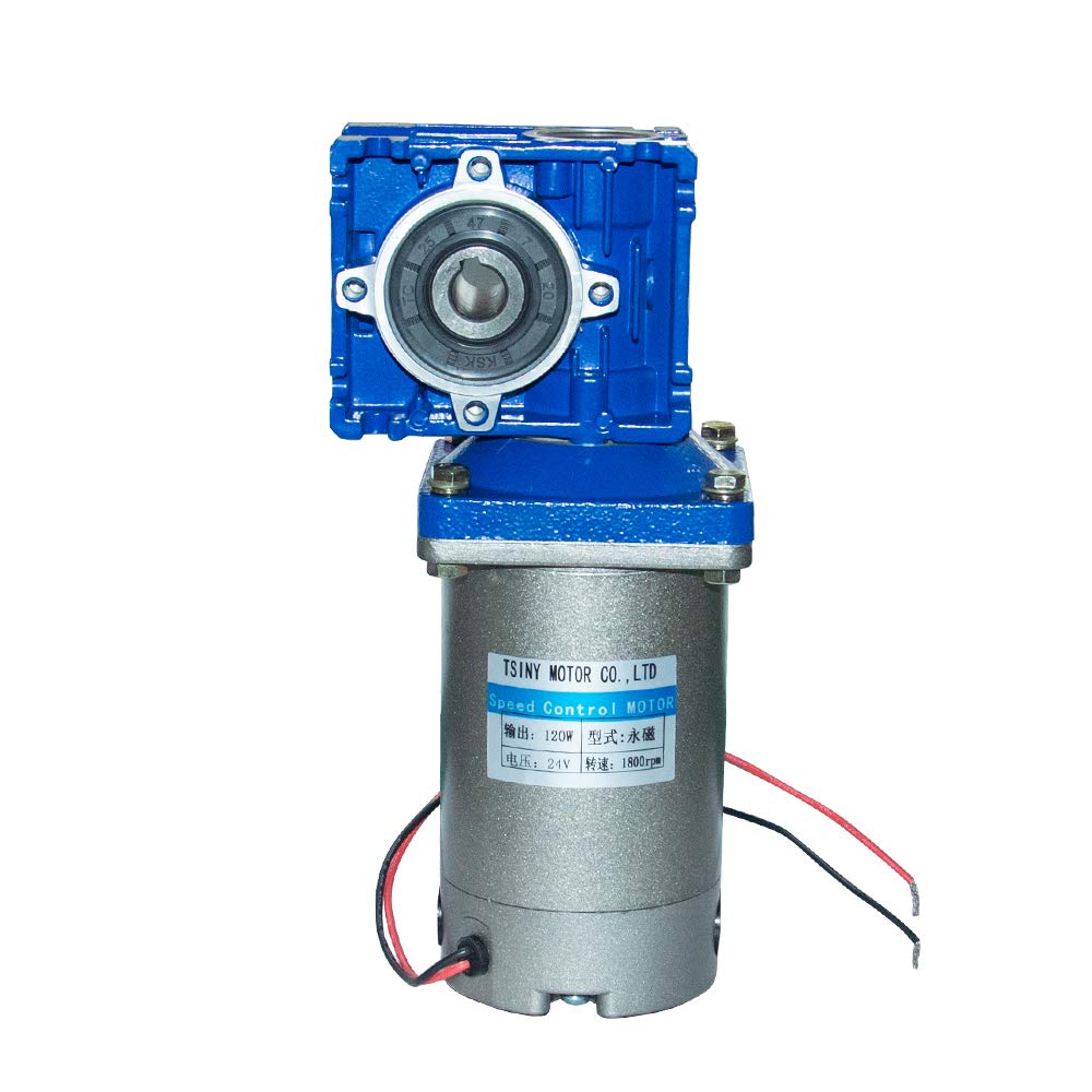 12V DC High Torque Worm Gear Motor - 22RPM, 120W Power, 80:1 Gear Ratio for Industrial Automation, Robotics, and DIY Projects
