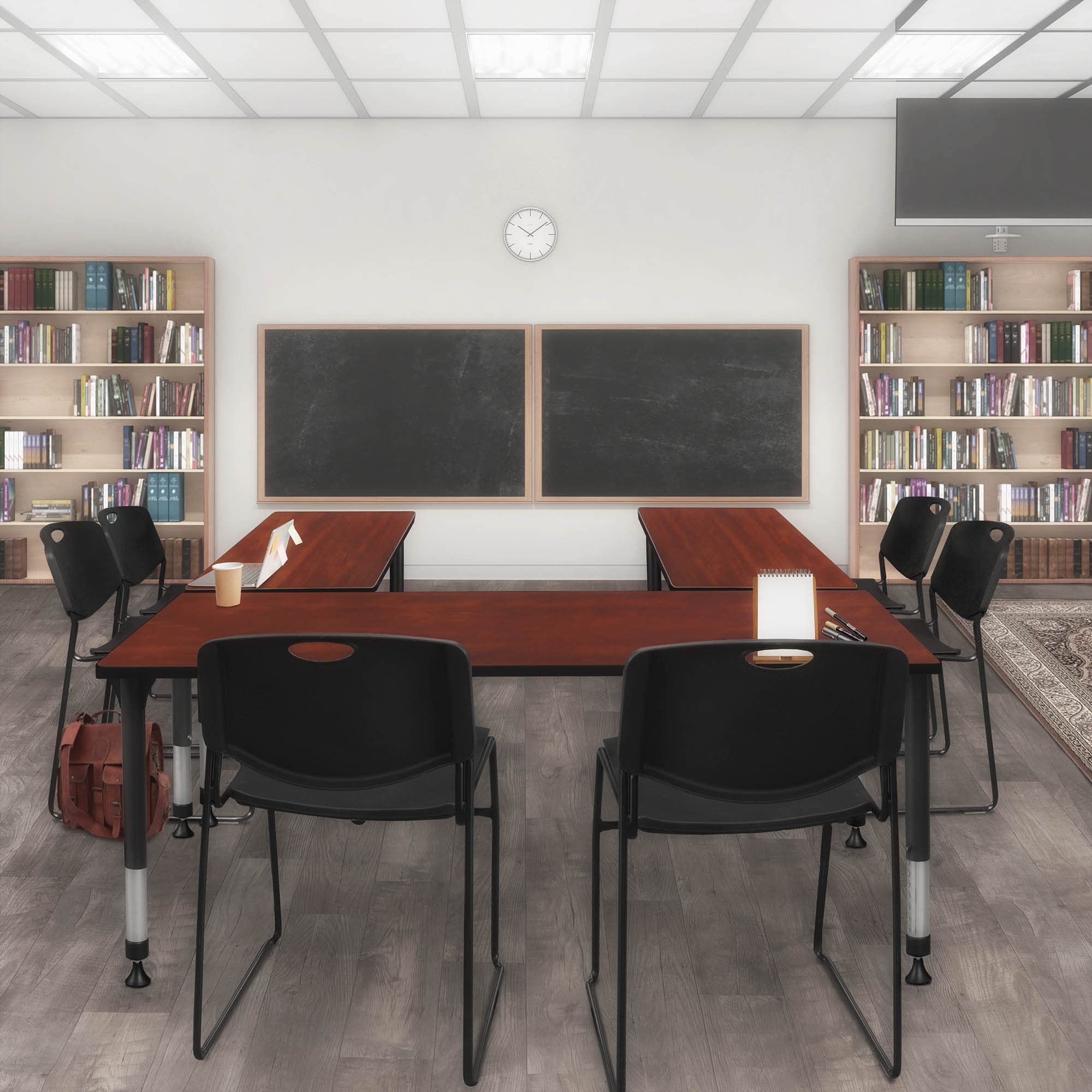 Regency Kee Adjustable Height Classroom Table Set with 2 Zeng Chairs - 72