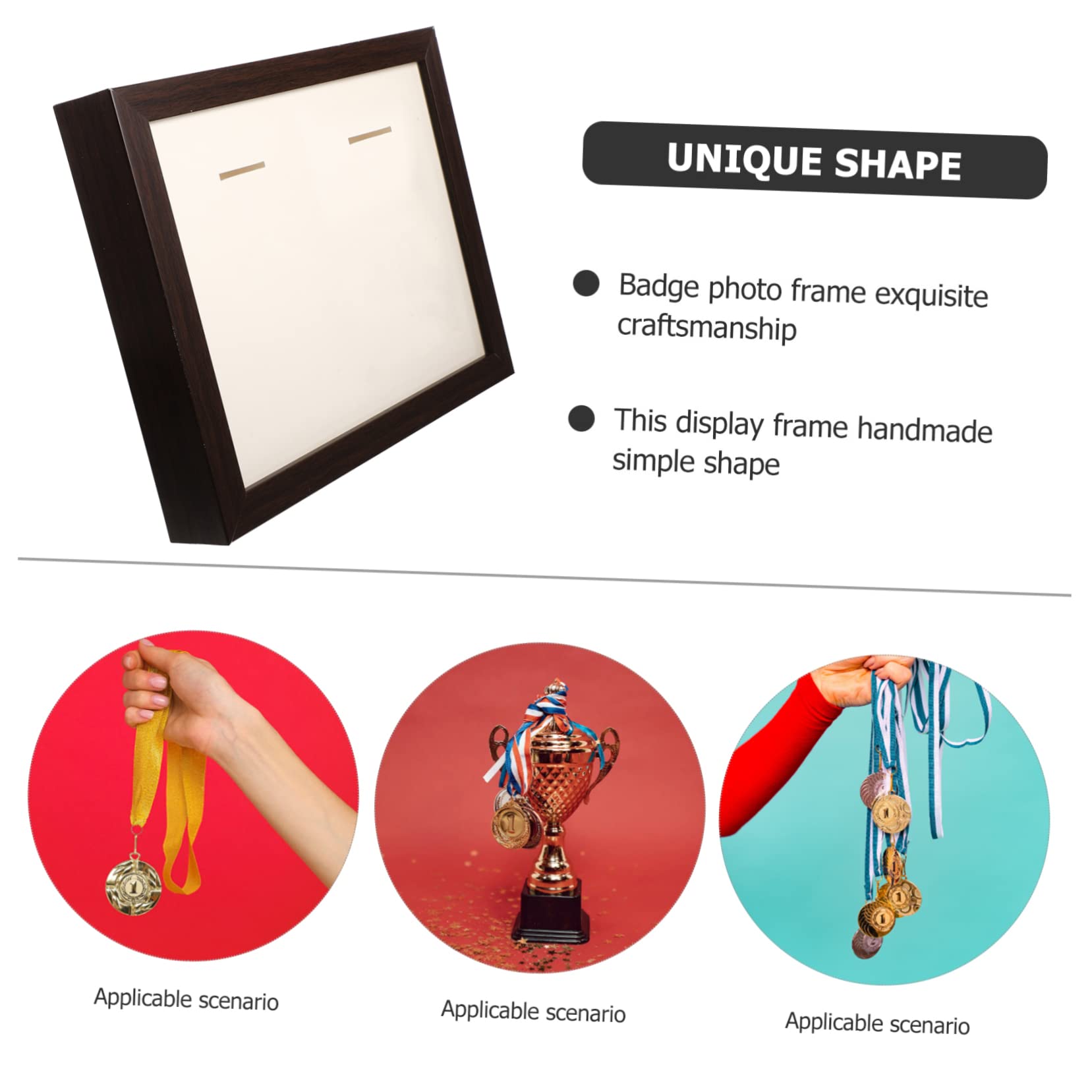Yardwe Elegant Medal Display Frame - Showcase Badges, Family Photos & Memories | Desktop Photo Holder for Awards, Keepsakes & Home Decor | Perfect for Office, Living Room & Gift Giving