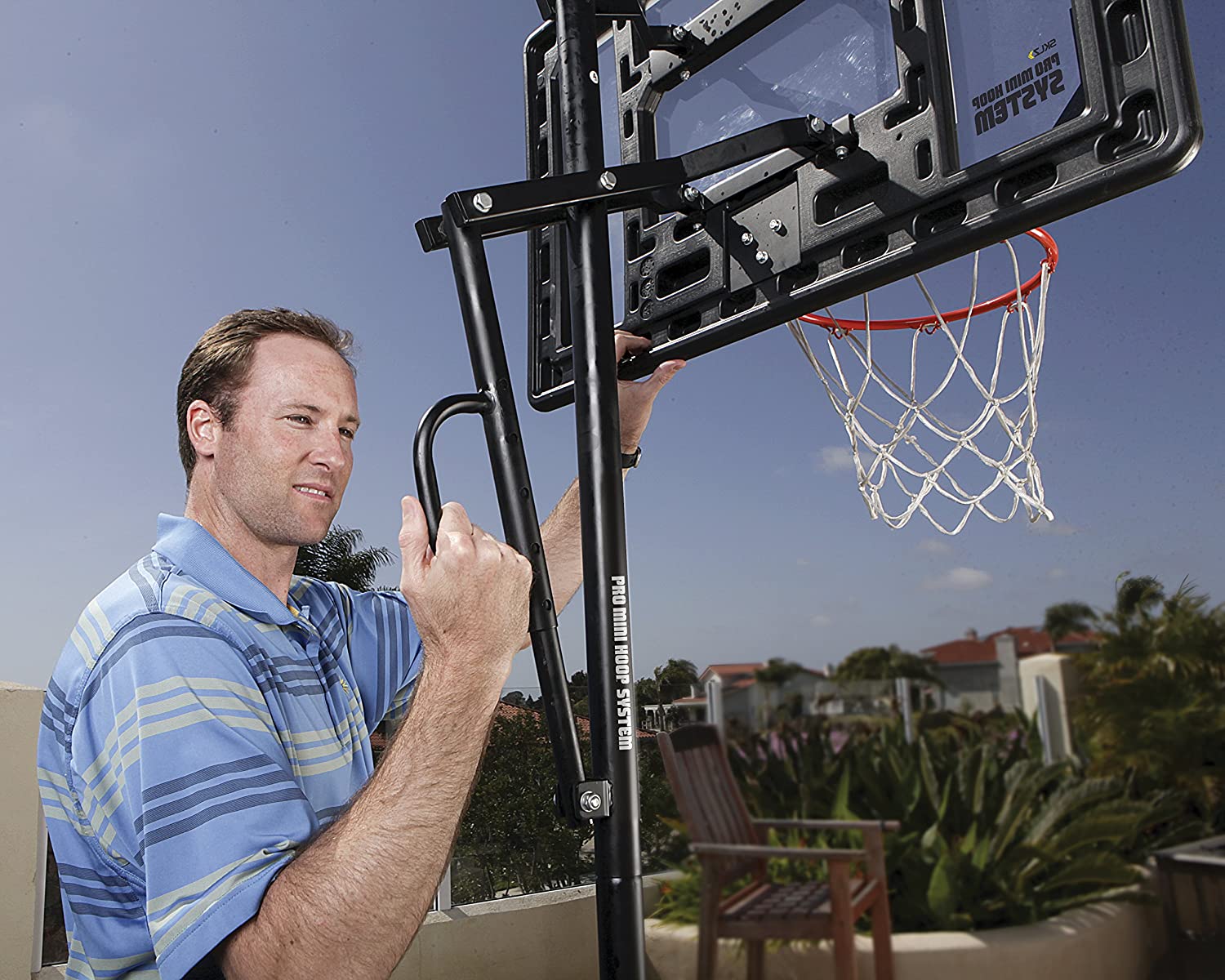 SKLZ Pro Mini Basketball Hoop - Adjustable Height Basketball System with 7 Inch Ball - Perfect for Outdoor, Backyard, Poolside & Indoor Play - Great for Kids & Adults - Amazon's Choice