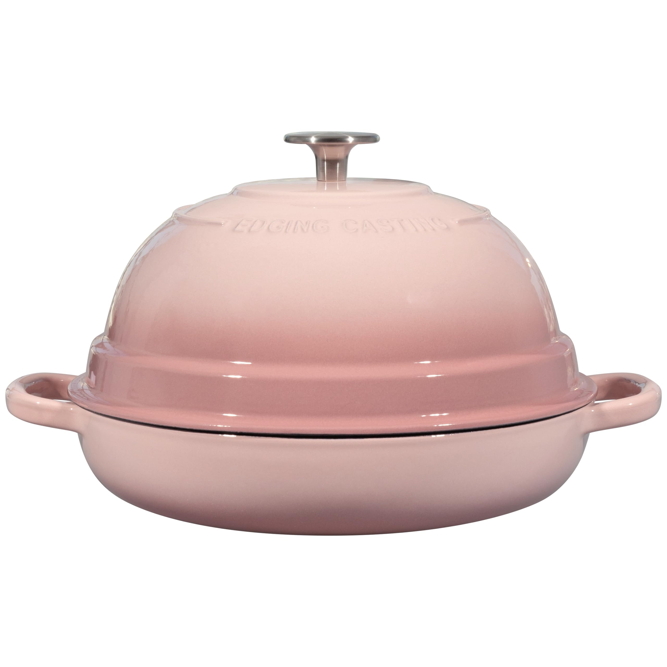 **Pink 6 Quart Enameled Cast Iron Dutch Oven with Lid – Round Bread Baking Pot for Homemade Sourdough, Stews, Soups & Roasts – Perfect for Kitchen, Camping & Outdoor Cooking**