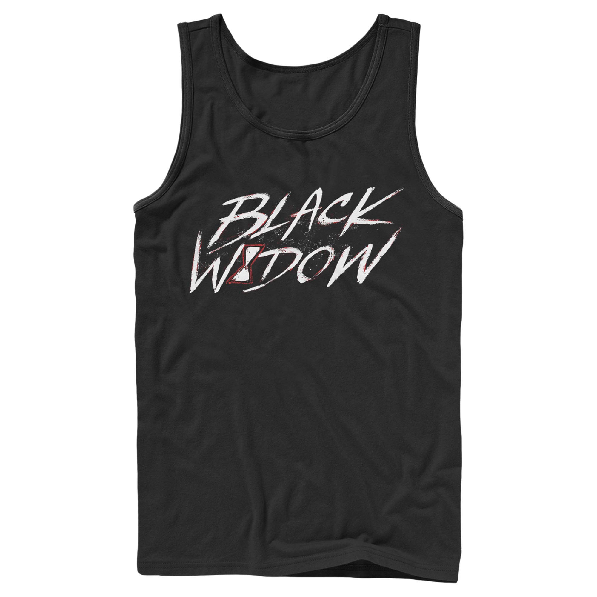 Marvel Black Widow Chalk Logo Men's Tank Top - Superhero Graphic Tee for Casual Wear, Cosplay & Comic Con
