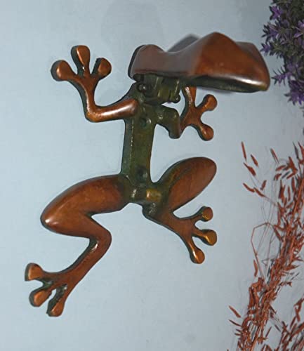 Unique Handcrafted Jumping Tree Frog Doorbell - Polished Brass Toad Door Knocker for Baby Room, Nursery Decor & Dresser Pull - Perfect for Kids' Bedrooms, Playrooms & Themed Home Decor