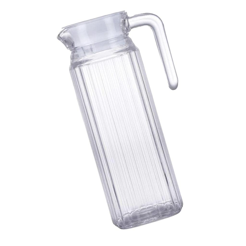 37-Ounce Clear Acrylic Pitcher with Lid & Spout - Perfect for Homemade Juice, Iced Tea, Milk Storage | Ideal for Restaurants, Cafes, and Home Kitchen Use