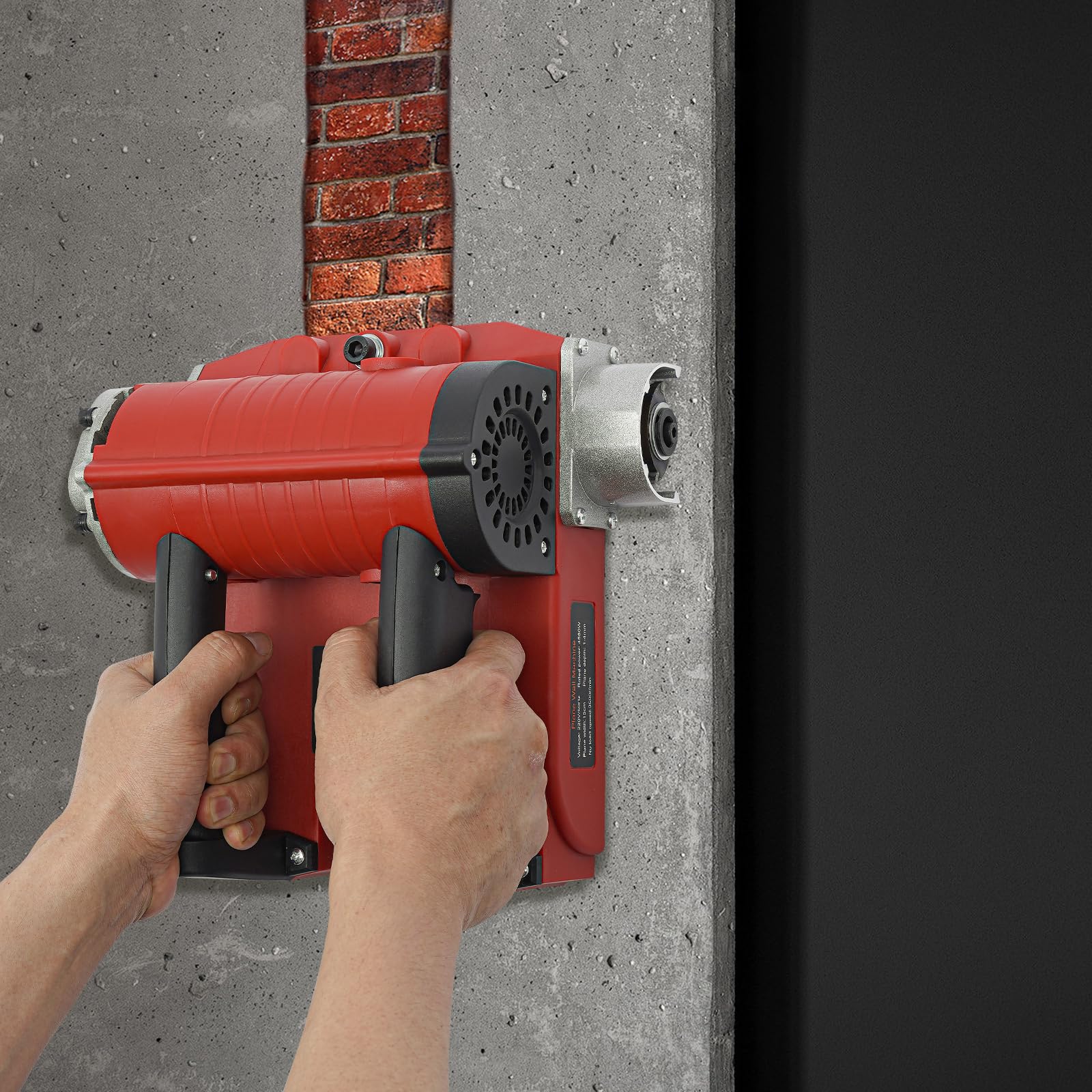 4580W Electric Wall Planer - Adjustable Depth Concrete & Putty Removal Tool for Wall Renovation | Professional Wall Shaving Machine for Cement, Plaster, Paint Stripping | Ideal for Home DIY & Construction Projects (Red)