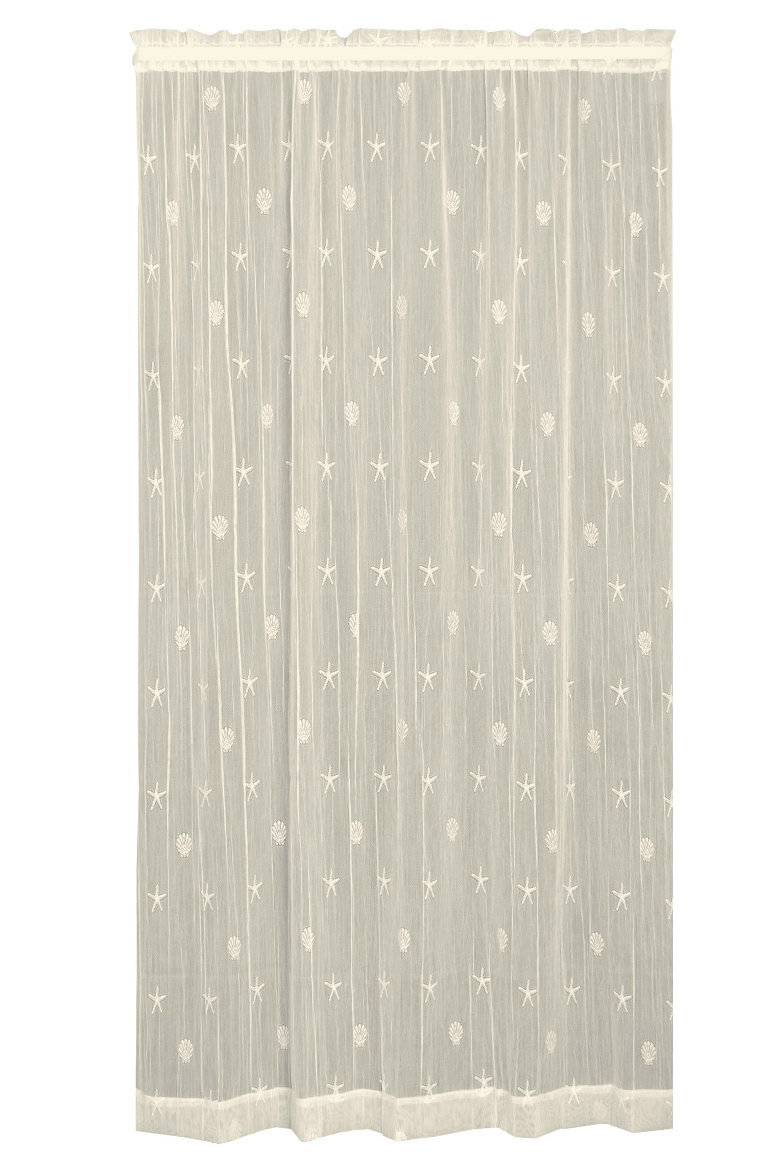 Heritage Lace Sand Shell Panel Window Curtain - 45x96 Inches Ecru Sheer Lace Drapes for Living Room, Bedroom & Dining Room Decor