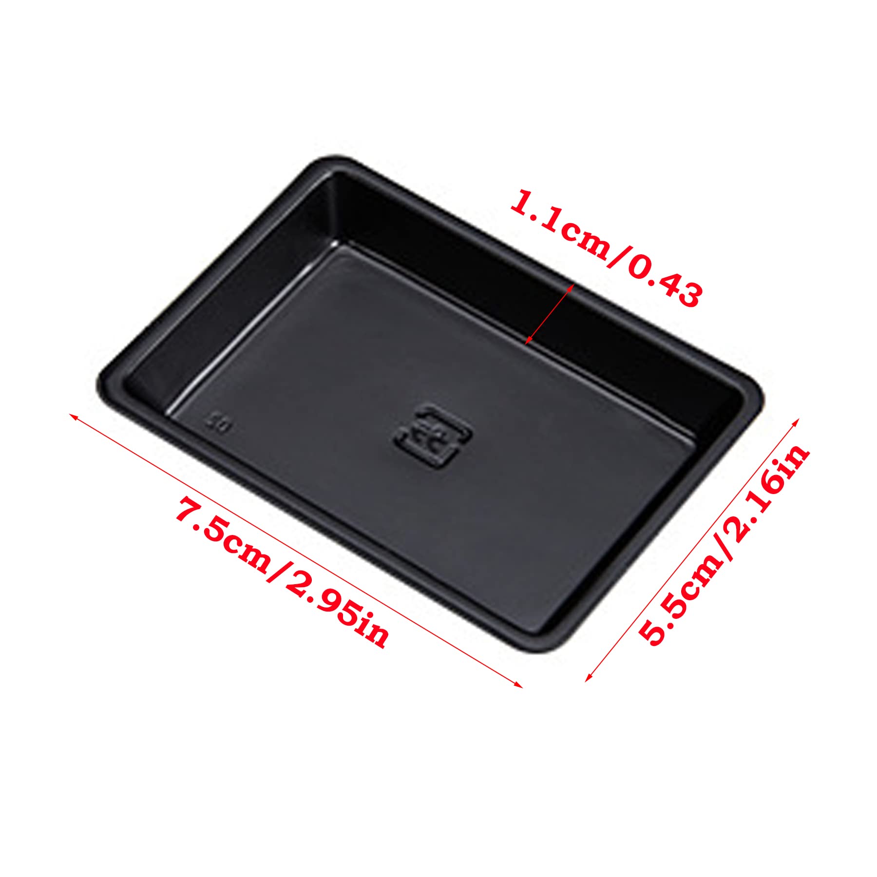 QJFCare 100Pcs Black Disposable Rectangle Sauce Dishes - Mini Dipping Plates for Dessert, Soup, Soy Sauce & Seasoning | Perfect for Home, Restaurants, Parties & Catering Events