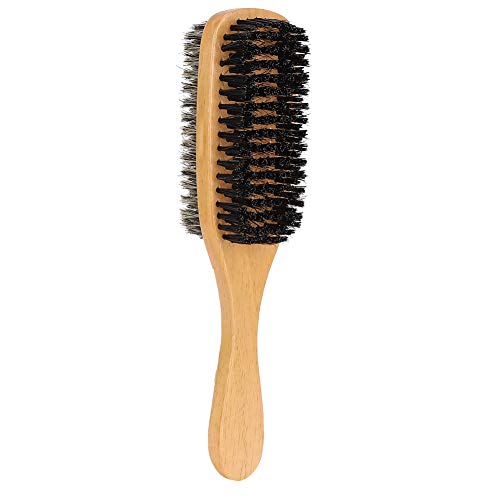 Premium Double-Sided Beard Brush with Wooden Handle - Professional Grooming & Styling Tool for Men - Detangles Facial Hair & Stimulates Skin - Ideal for Daily Beard Care & Styling Routine