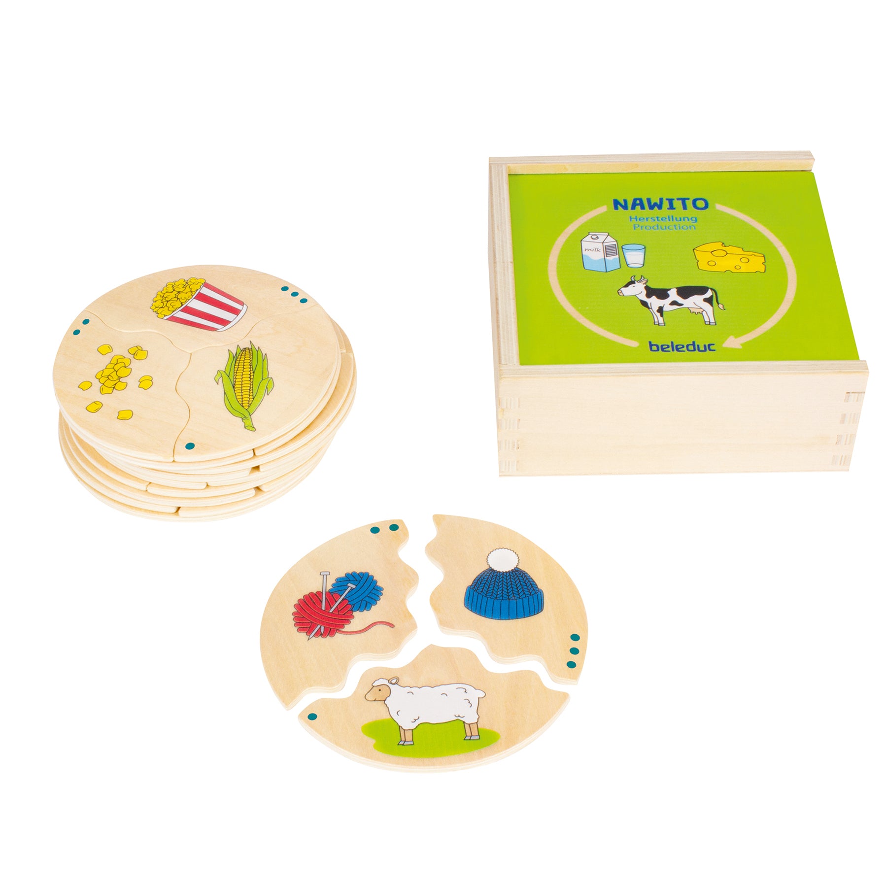 Beleduc Nawito Educational Puzzle - Explore Where Products Come From | Fun Learning Toy for Kids | Perfect for Home & Classroom Activities