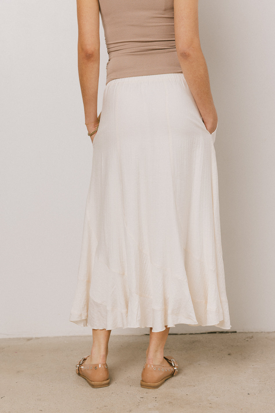 Amara Maxi Skirt for Women - Elegant Ivory Flowy Long Skirt with Side Slit | Perfect for Beach, Vacation, Wedding & Boho Outfits