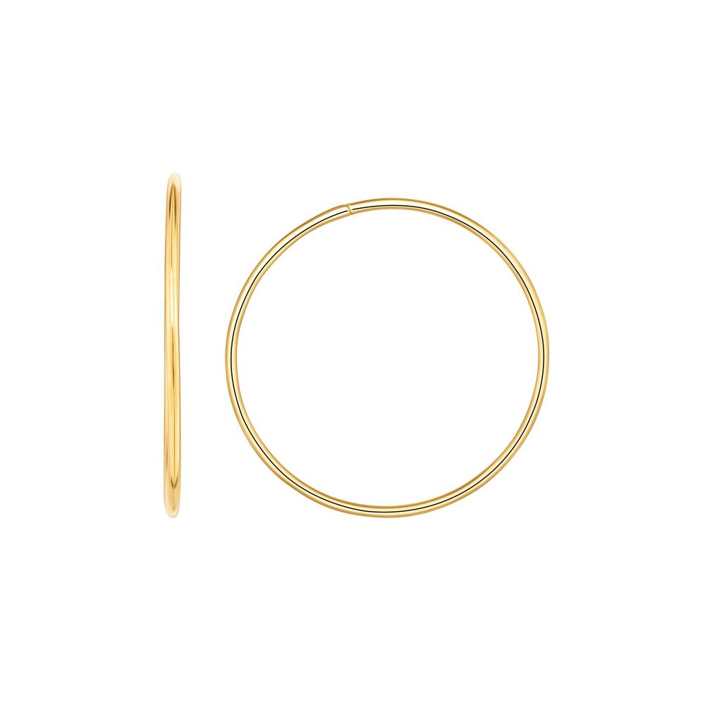 14K Gold 1.2x30mm Endless Hoop Earrings for Women - Classic Minimalist Huggie Hoops for Everyday Wear, Gift Giving & Special Occasions