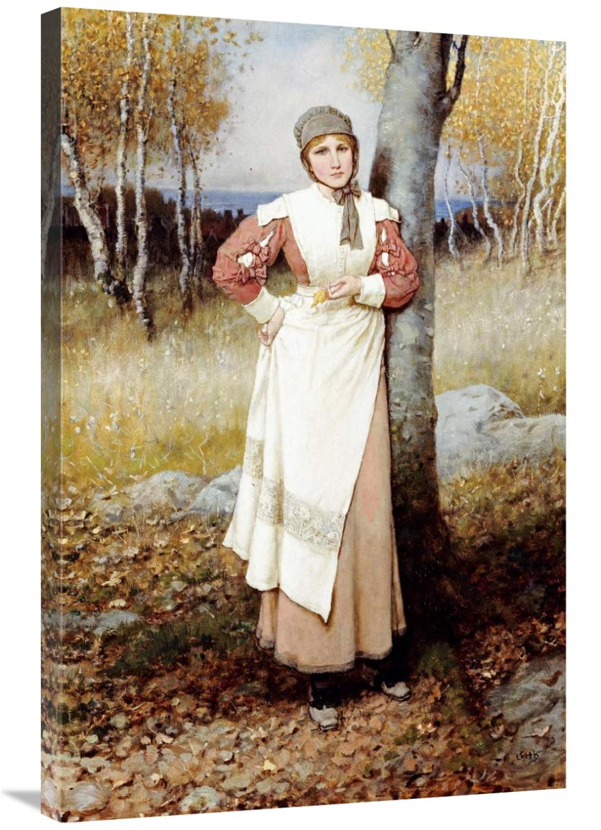 36 Inch A Rose in New England Art Print by George Henry Boughton - Vintage Floral Wall Decor for Living Room, Bedroom & Office