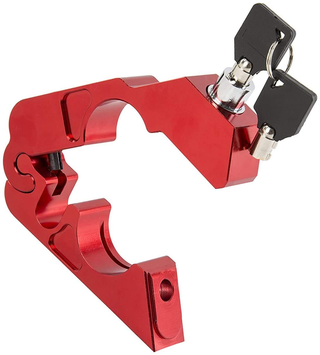 Universal Motorcycle Grip Lock - Anti-Theft Handlebar Security for Parking & Storage (Red)
