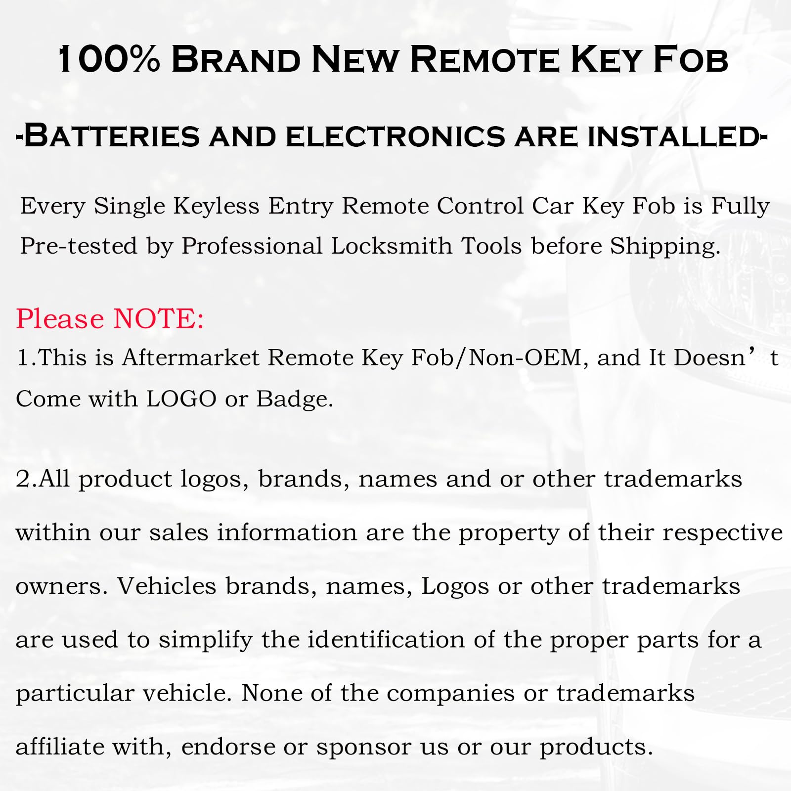 Chevy Tahoe GMC Yukon Key Fob Replacement (2015-2020) - 6 Button Remote Start Keyless Entry M3N-32337100 13577766 - Pack of 2 - Perfect for Suburban, Yukon XL Denali - Ideal for Car Owners & Auto Repair Shops