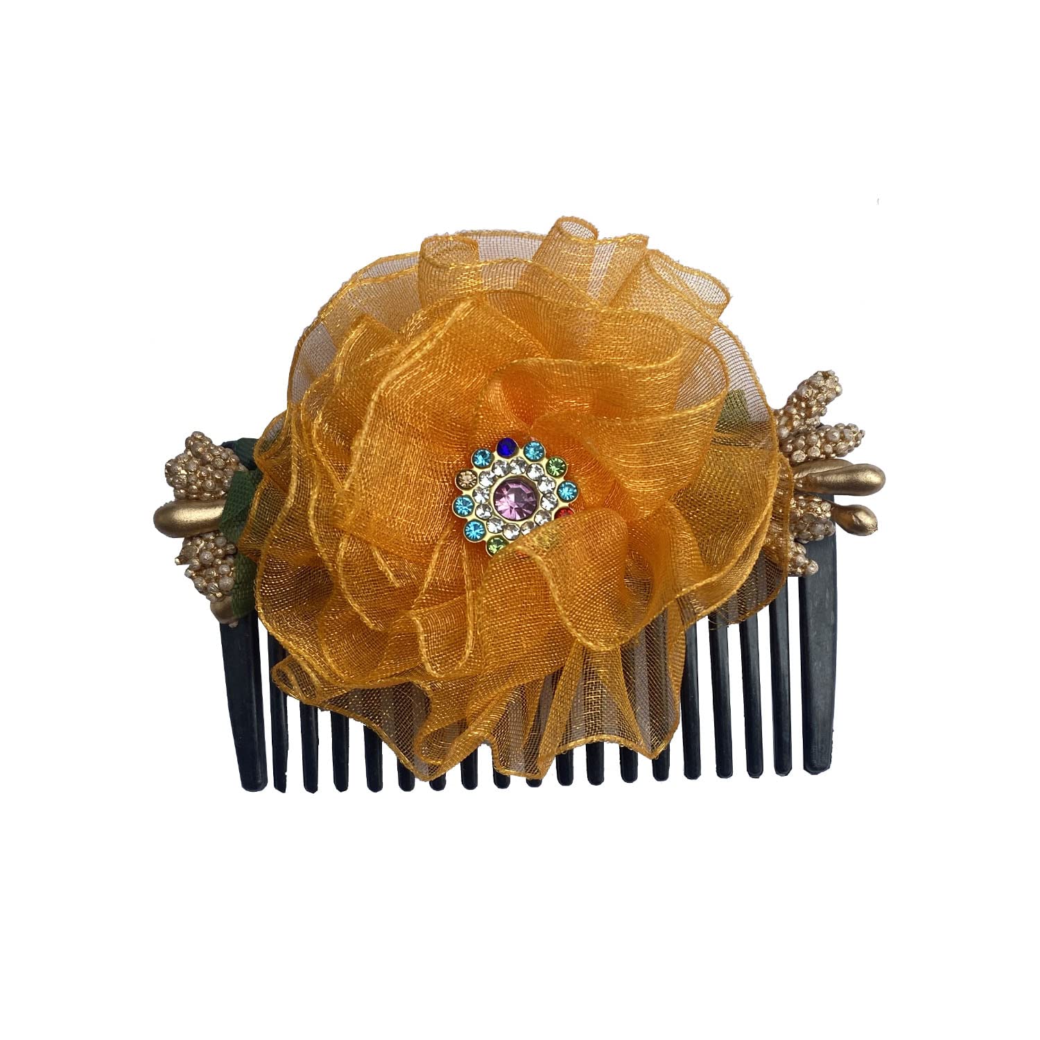 Vinshbond Flower Hair Clips for Women - Yellow | Hair Accessories for Party & Wedding