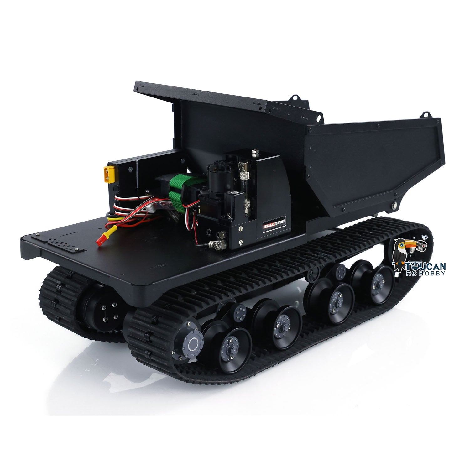 1/14 Scale Metal RC Hydraulic Crawler Dump Truck - T14R Radio Controlled Construction Vehicle with Tracked Tipper, RTR, Light & Sound Effects - Perfect for Construction Site Play, STEM Learning, and RC Hobby Enthusiasts