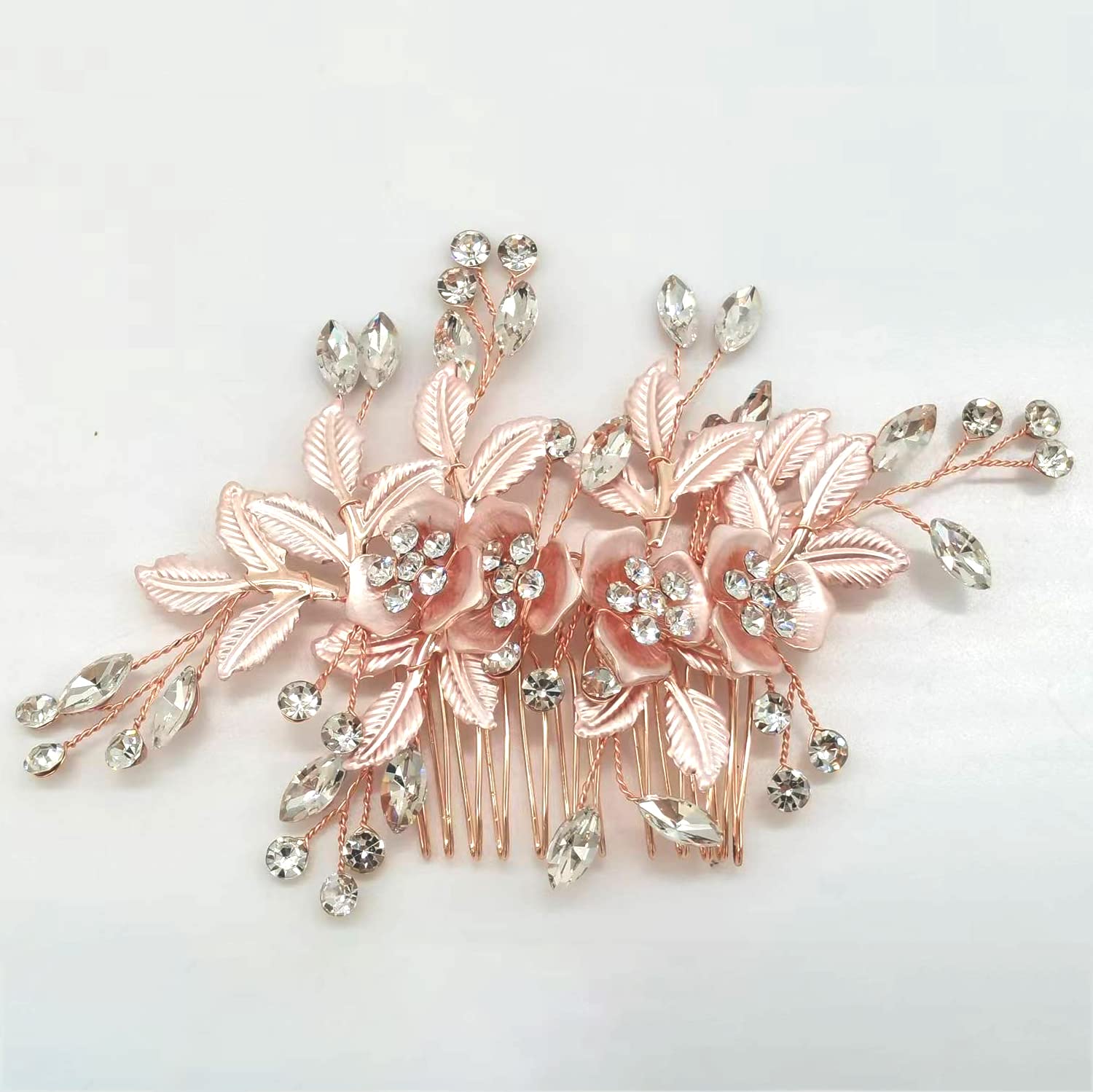 Handmade Rhinestone Bridal Hair Comb - Gold Wedding Hair Clip for Women | Elegant Bridal Headpiece for Weddings, Prom & Special Occasions