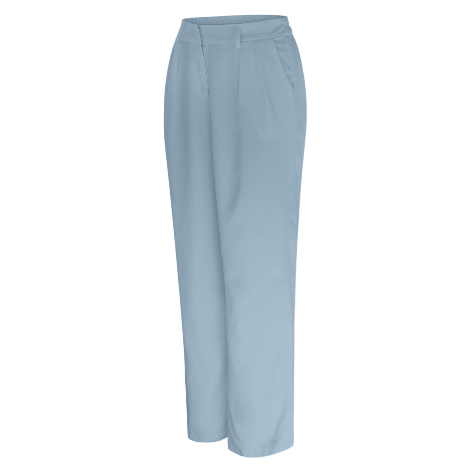 Women's High Waisted Wide Leg Pants - Stretch Elastic Back Waistband Business Work Trousers - Office Professional Straight Leg Suit Pants for Work, Business Meetings & Formal Occasions