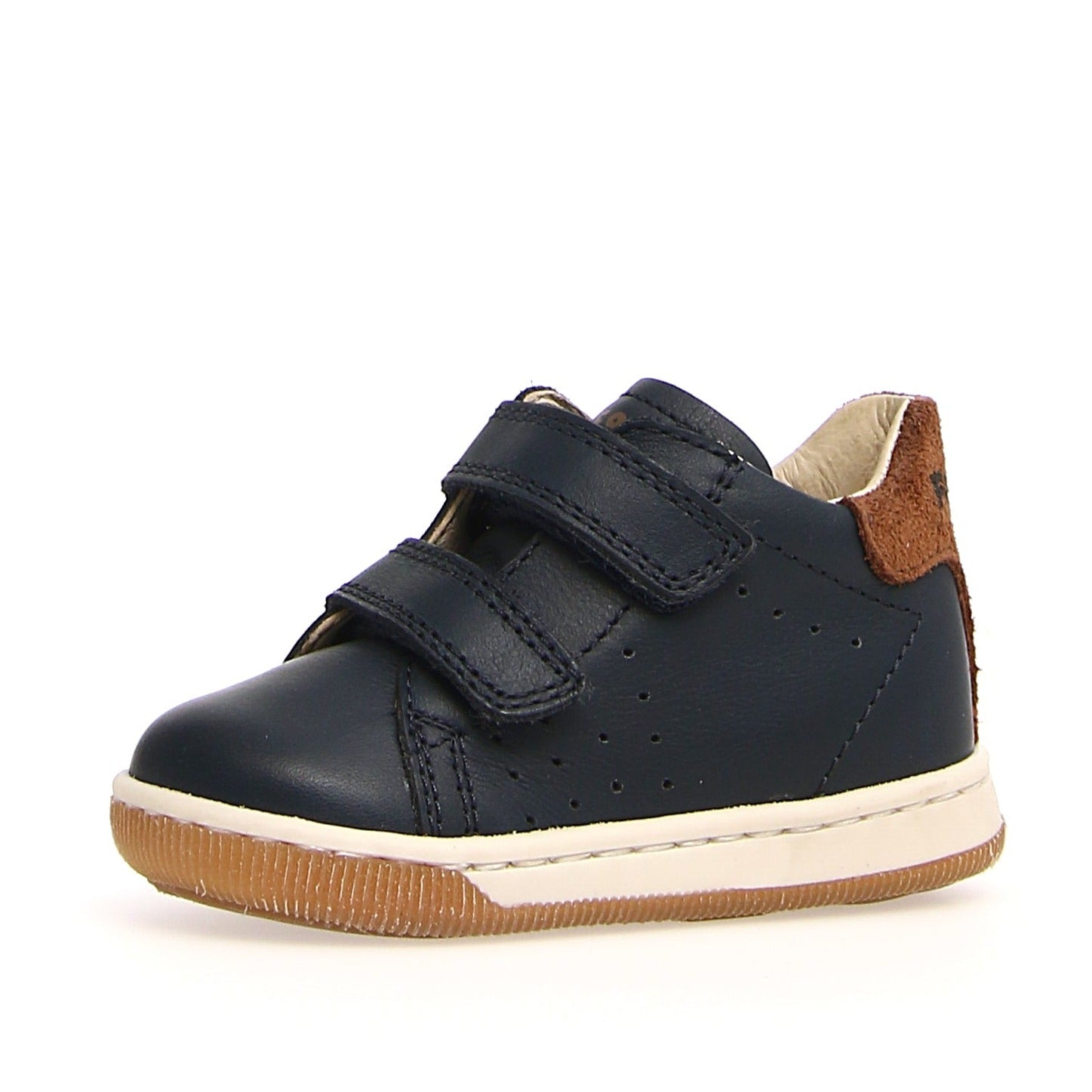 Falcotto Kids' Adam VL Nappa Spazz Sneakers for Boys & Girls - Navy & Chestnut Colors | Comfortable School Shoes & Playtime Sneakers