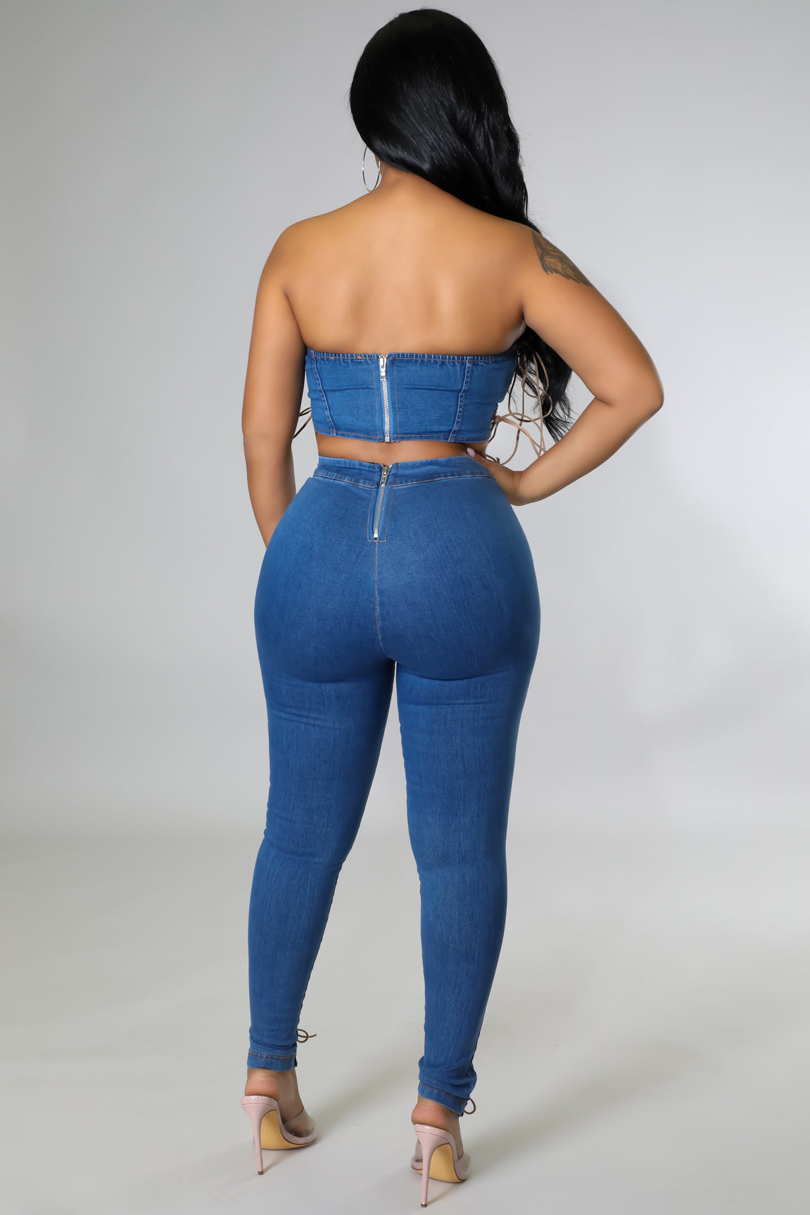 Susie Denim Pant Set for Women - Trendy Casual Outfit for Everyday Wear, Street Style & Office Chic