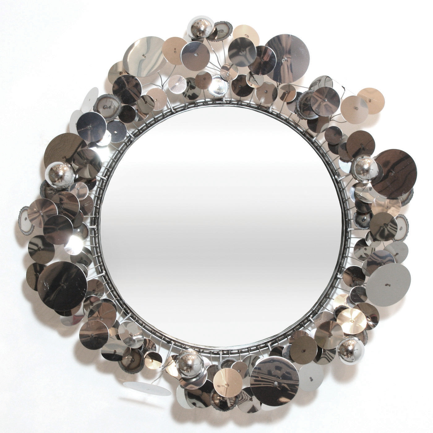 C. Jeré Raindrops Wall Sculpture Mirror - Modern Metallic Home Decor for Living Room, Bedroom & Entryway