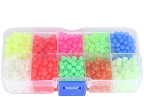 1000PCS Plastic Fishing Beads - Round Artificial Fishing Lures & Swimbait Tackle for Bass Fishing - Durable Outdoor Fishing Gear for Freshwater & Saltwater Angling