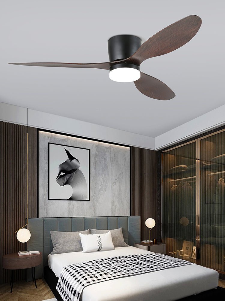 Aerodynamic Wooden Ceiling Fan with Light Kit - 42/52 Inch Energy Efficient Quiet Blades for Bedroom, Living Room, and Outdoor Patio Use