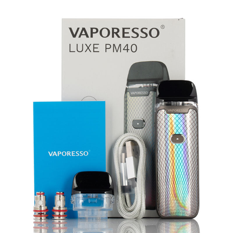 Vaporesso LUXE PM40 Pod Kit - 1800mAh Rechargeable Battery, Adjustable Airflow, Compact Vape System for On-The-Go Use | Perfect for Travel & Outdoor Activities