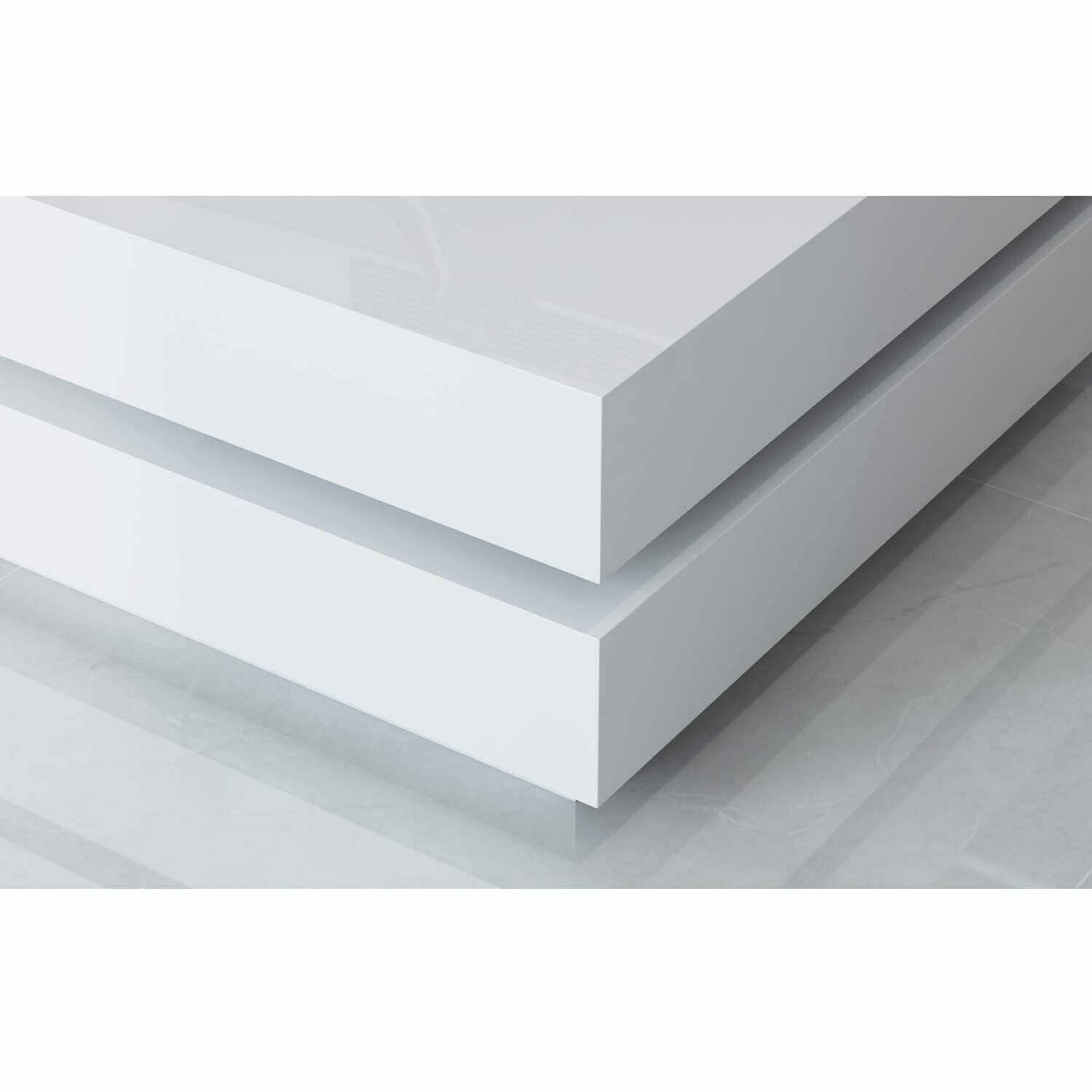 Modern LED High Gloss Coffee Table - Cubic Design, Black & White Color Options | Stylish Living Room Centerpiece for Contemporary Homes & Apartments