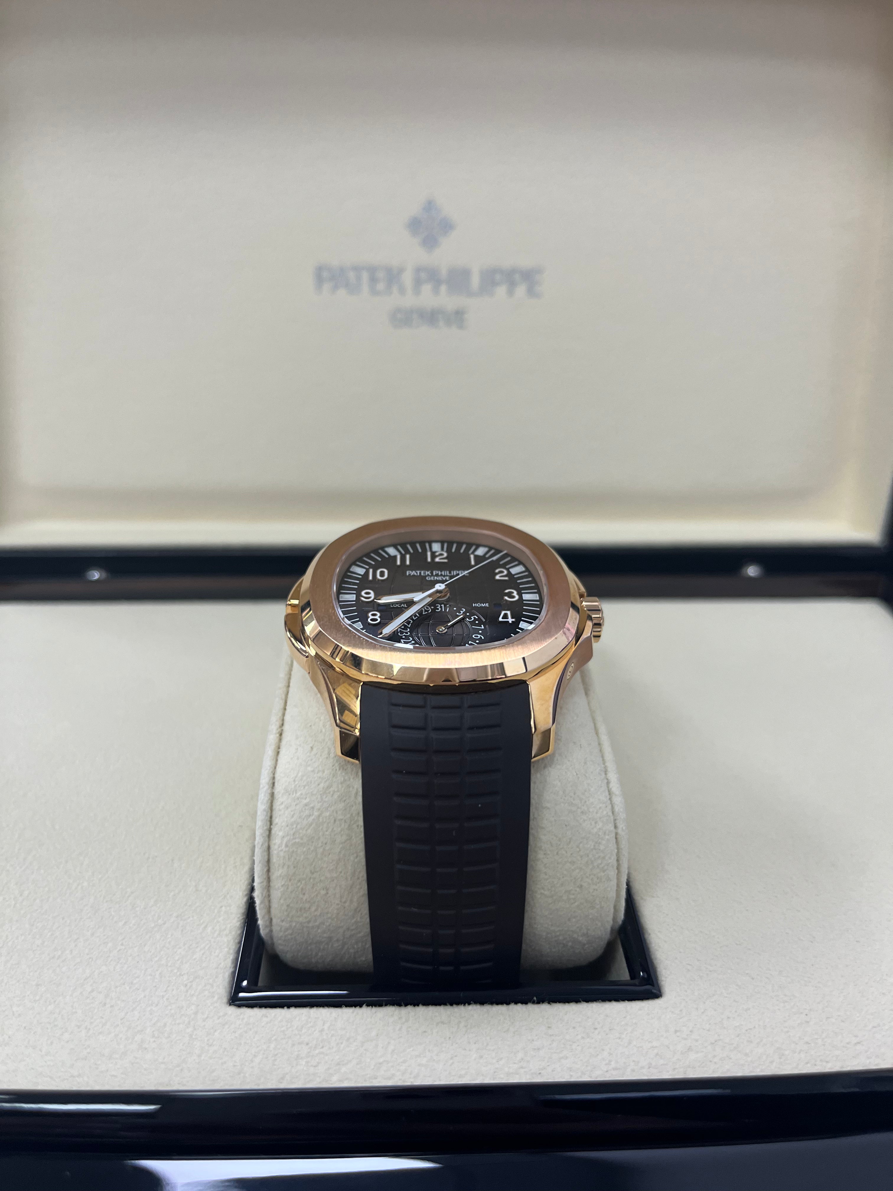 Patek Philippe Aquanaut 5164R-001 Rose Gold Men's Watch with Chocolate Dial - Luxury Automatic Timepiece for Business, Travel & Special Occasions