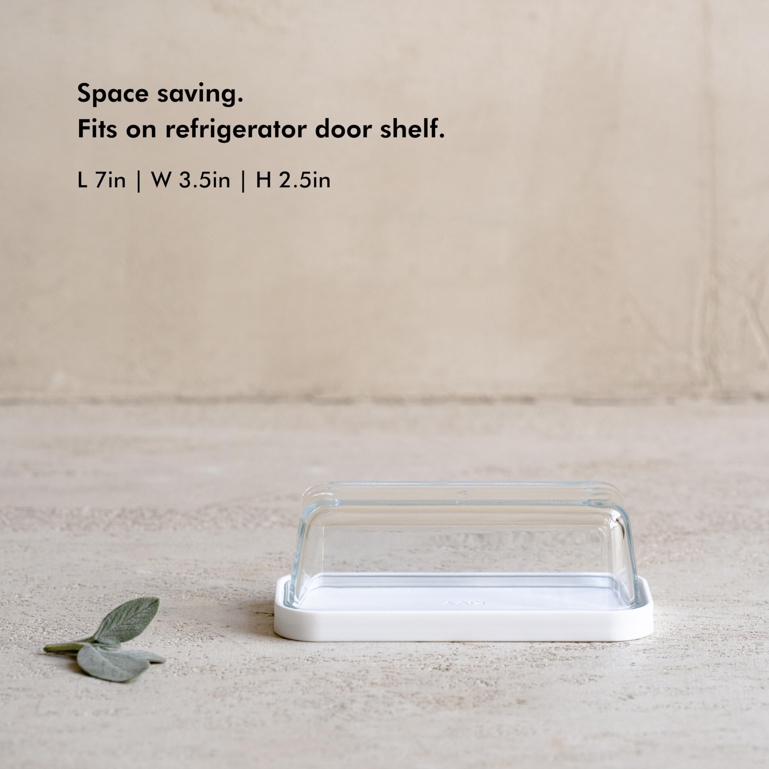 KIVY Airtight Glass Butter Dish with Lid - Keeps Butter Soft & Fresh - Crystal Clear Butter Holder for Countertop & Refrigerator - Perfect for Kitchen, Dining Table & Breakfast Nook