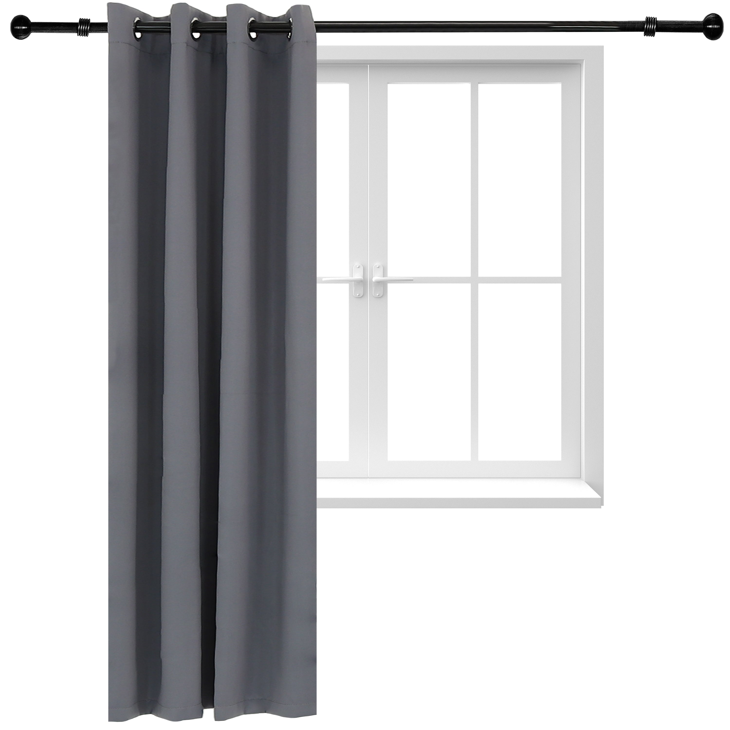Blackout Curtain Panels with Grommet Top for Bedroom & Living Room - Sun Blocking Thermal Insulated Drapes by Sunnydaze Outdoor - Perfect for Home, Office, and Nursery