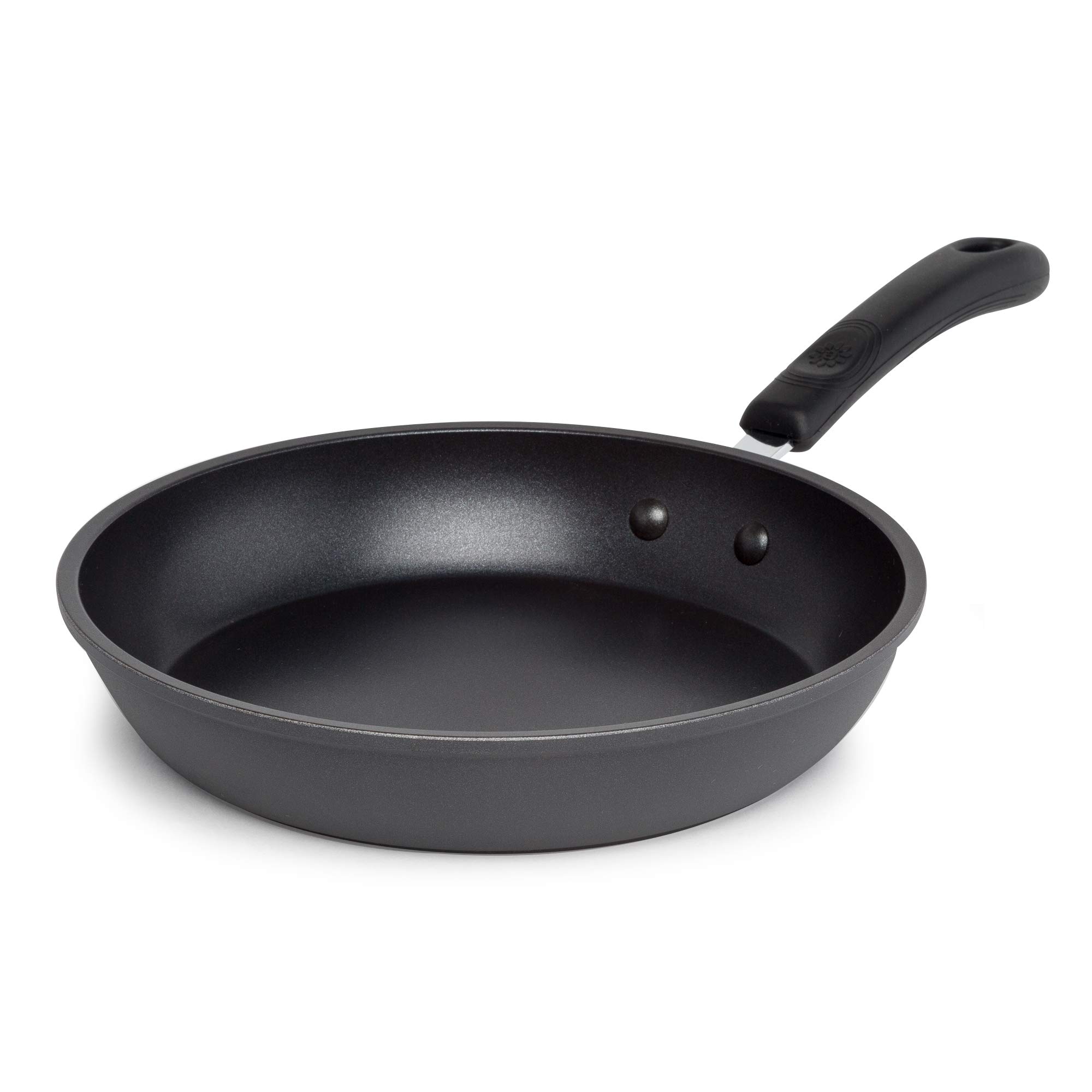 Ecolution Symphony 11-Inch Nonstick Frying Pan with Reinforced Ergonomic Cool-Touch Silicone Handles - Dishwasher Safe, Grey - Perfect for Sauteing, Frying & Everyday Cooking