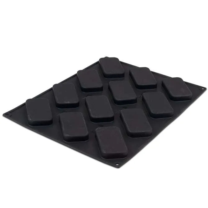 Pavoni Progetto MONO Rectangular Silicone Mold with Cutter - 12 Cavity Baking Molds for Chocolate, Candy, Soap & Resin Crafts - Perfect for Home Baking and DIY Projects