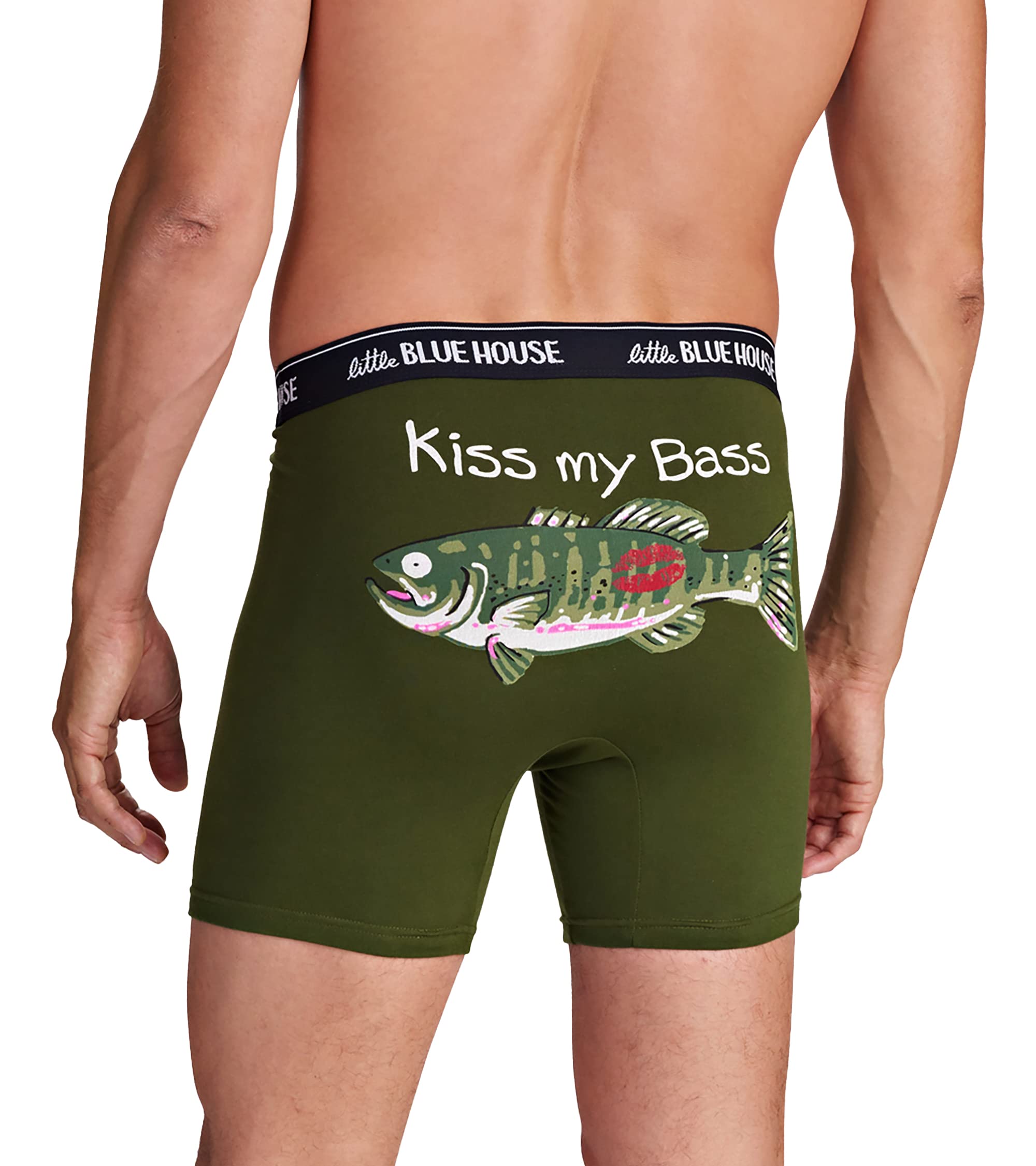 Hatley Men's Funny Joke Boxer Shorts - Little Blue House Print - Comfortable Cotton Underwear for Casual Wear & Gifts