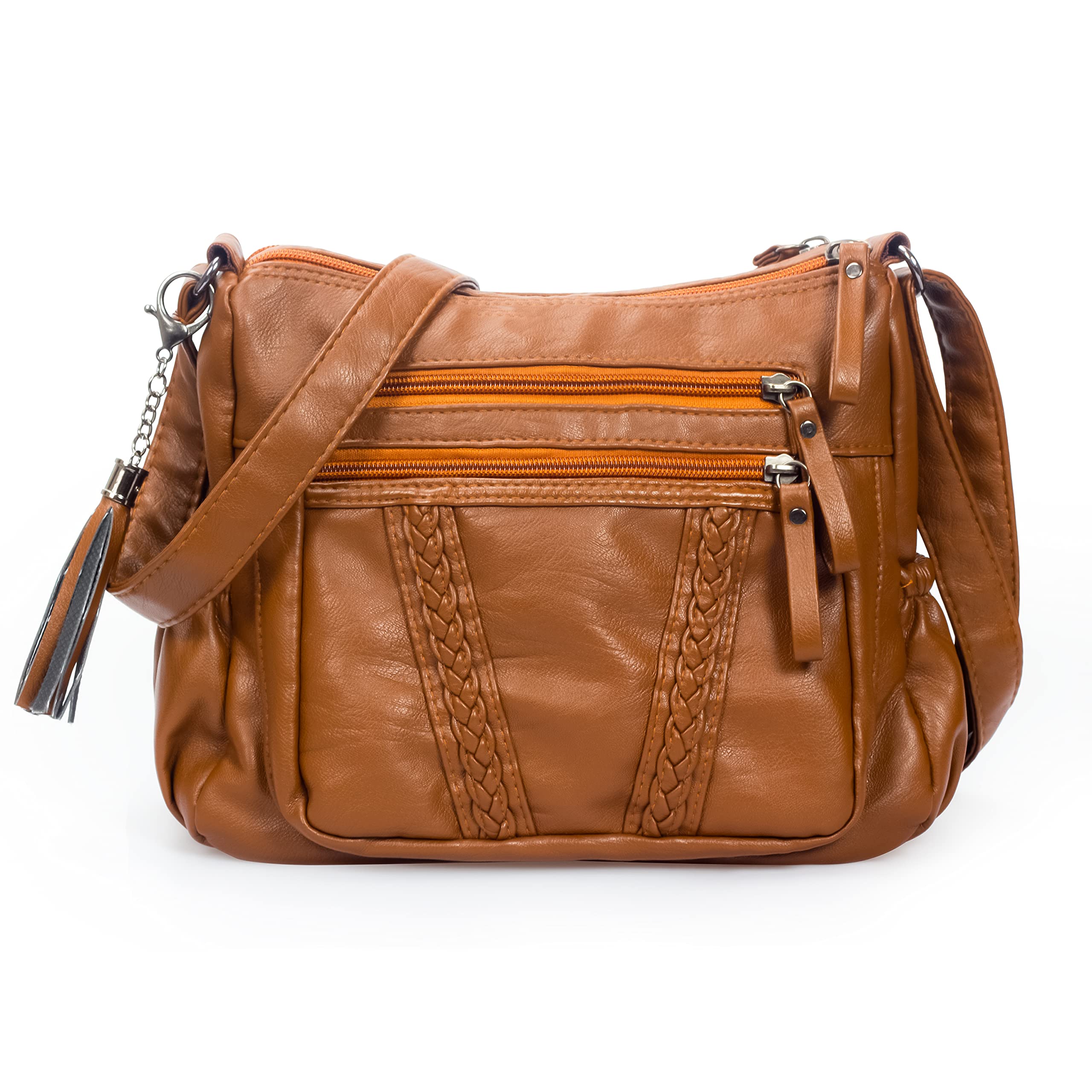 VOLGANIK ROCK Women's Crossbody Bag with Tassel - Soft PU Leather Purse & Handbag for Everyday Use, Travel & Shopping