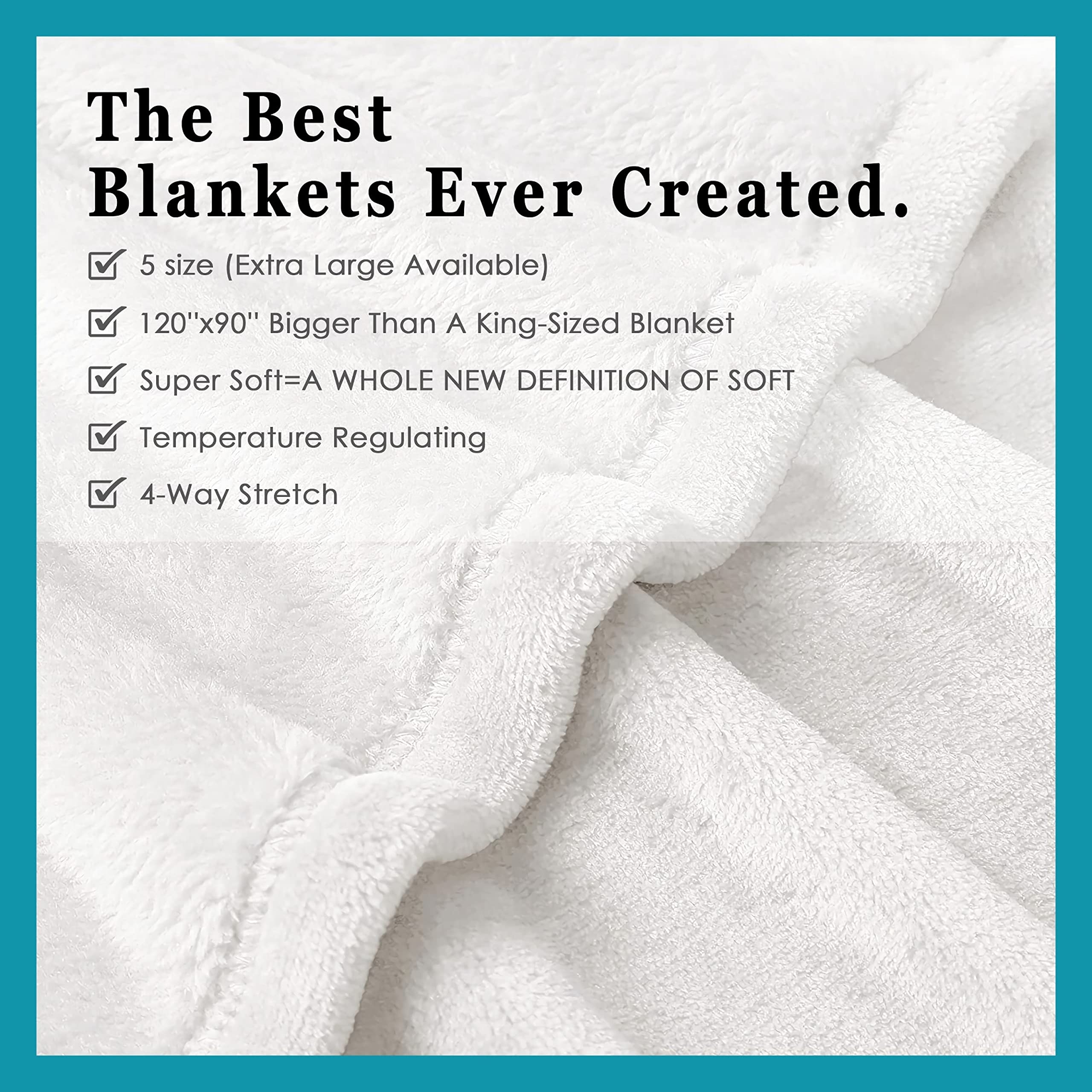 Lightweight Flannel Throw Blanket - XL 90x120in Soft Cozy Blanket for Couch, Bed & Travel | Perfect Gift for Loved Ones | Home Decor, Camping & Movie Nights