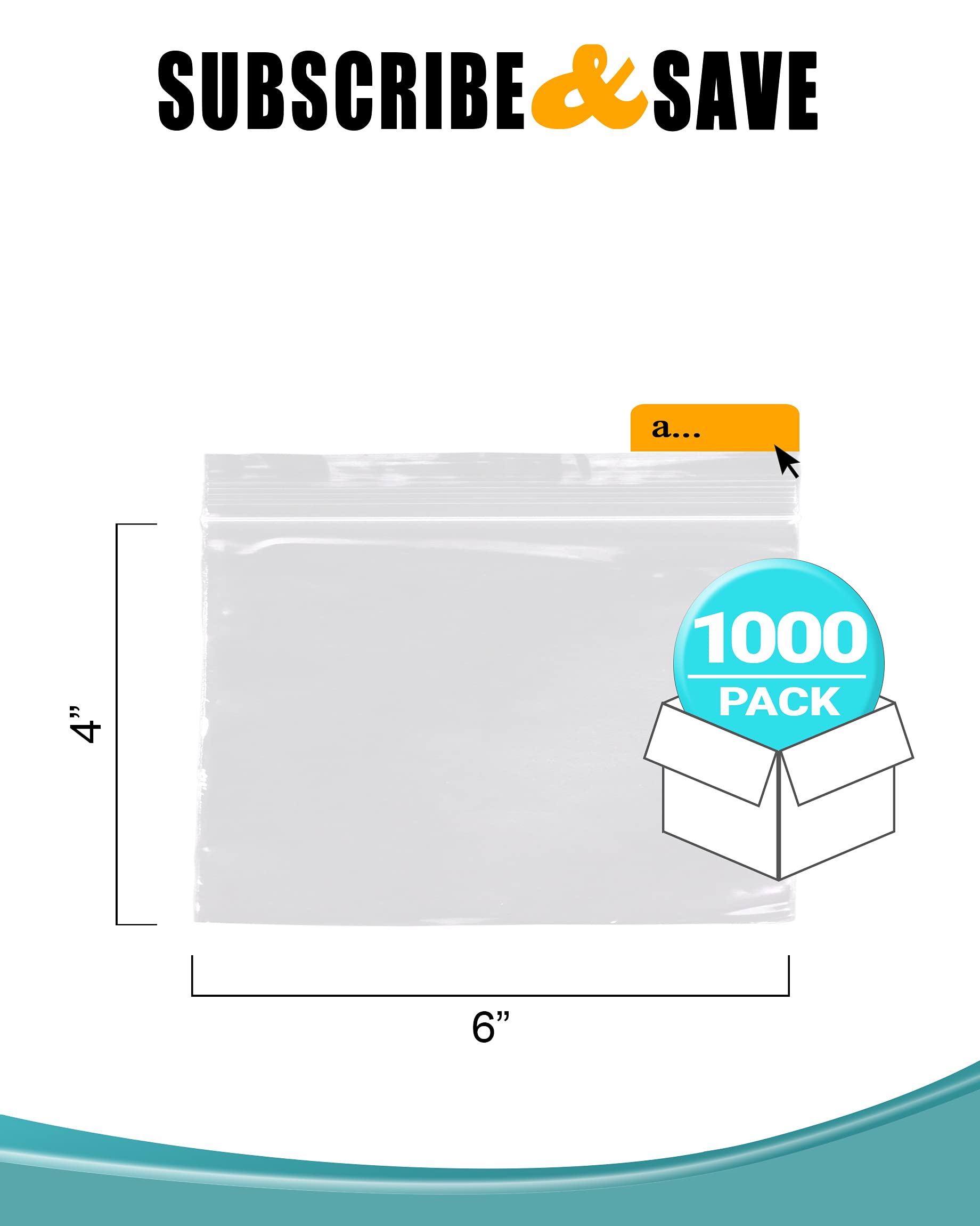 1000 Pack 6x4 Inches Clear Reclosable Zipper Bags - 2 Mil Thick Waterproof Plastic Storage Bags for Jewelry, Crafts & Industrial Use | Durable Zipper Closure for Organizing Small Items