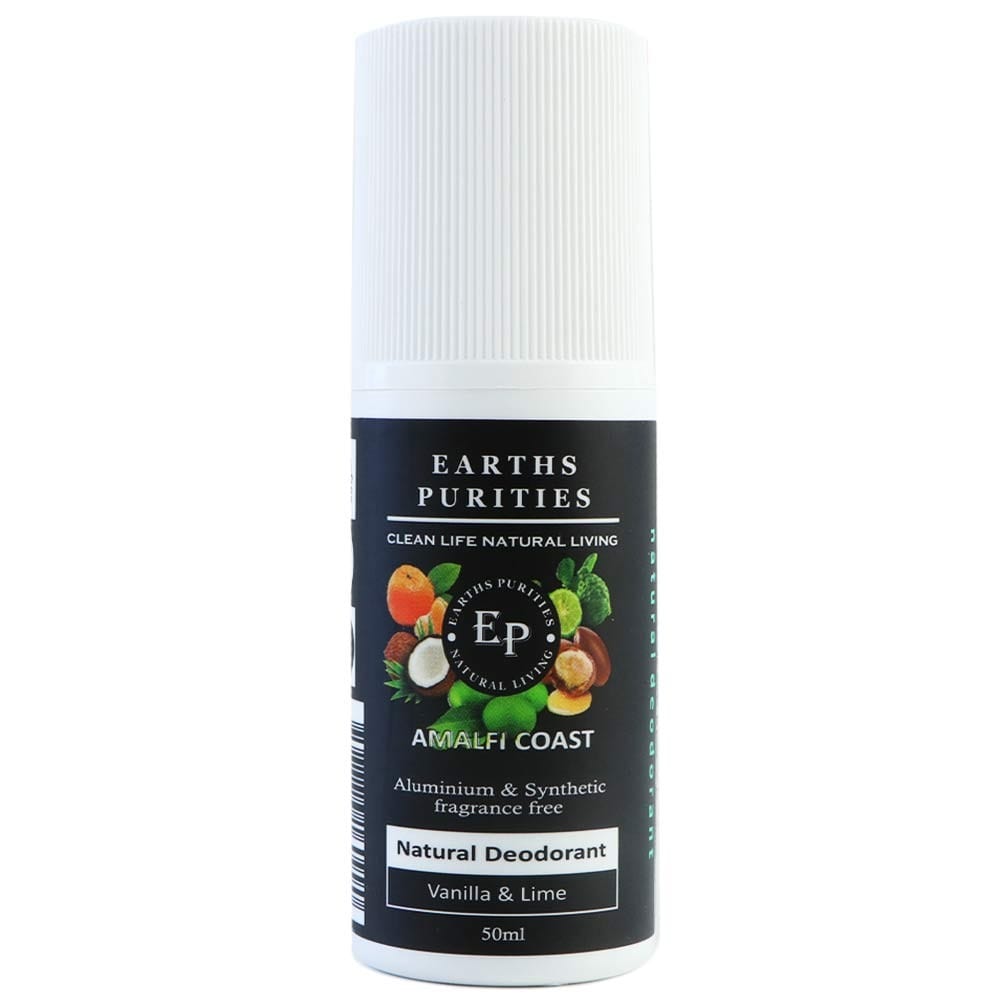Earth's Purities Natural Roll-On Deodorant for Women & Men - Amalfi Coast Scent - Aluminum-Free, Long-Lasting Protection - Perfect for Gym, Work & Daily Freshness