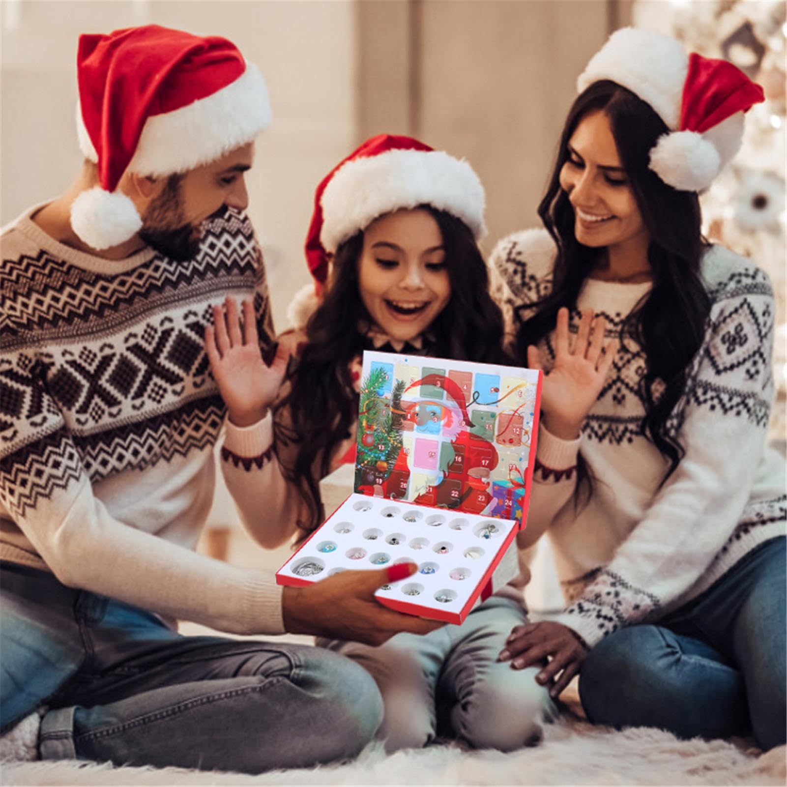 DIY Christmas Countdown Calendar Bracelet - 24 Days Advent Beads with 1 Adjustable Bracelet for Holiday Countdown | Perfect for Kids, Gifts & Christmas Party Decorations